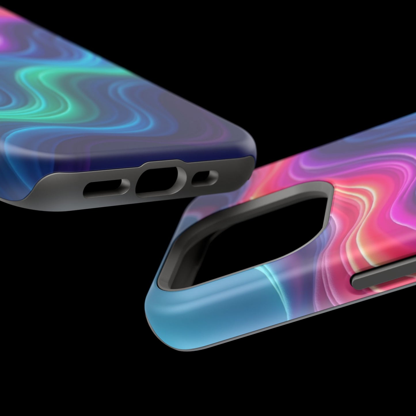 Neon Wave Phone Case - Aesthetic Glowing Design | iPhone 14-17 Cases | Trendy Gifts for Her, Rave Accessory
