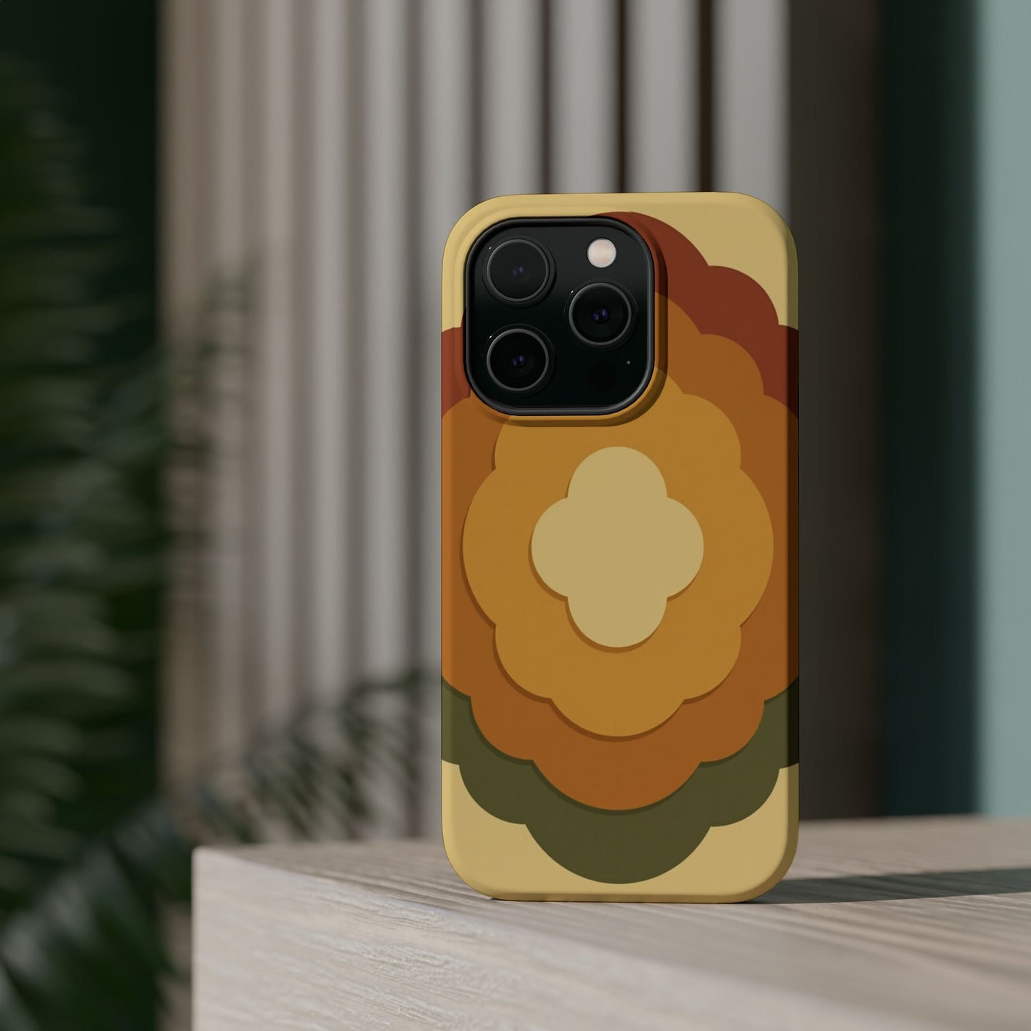 Retro Layered Bloom iPhone Case - 70s Flower Power Design, Vintage Aesthetic Gift Idea