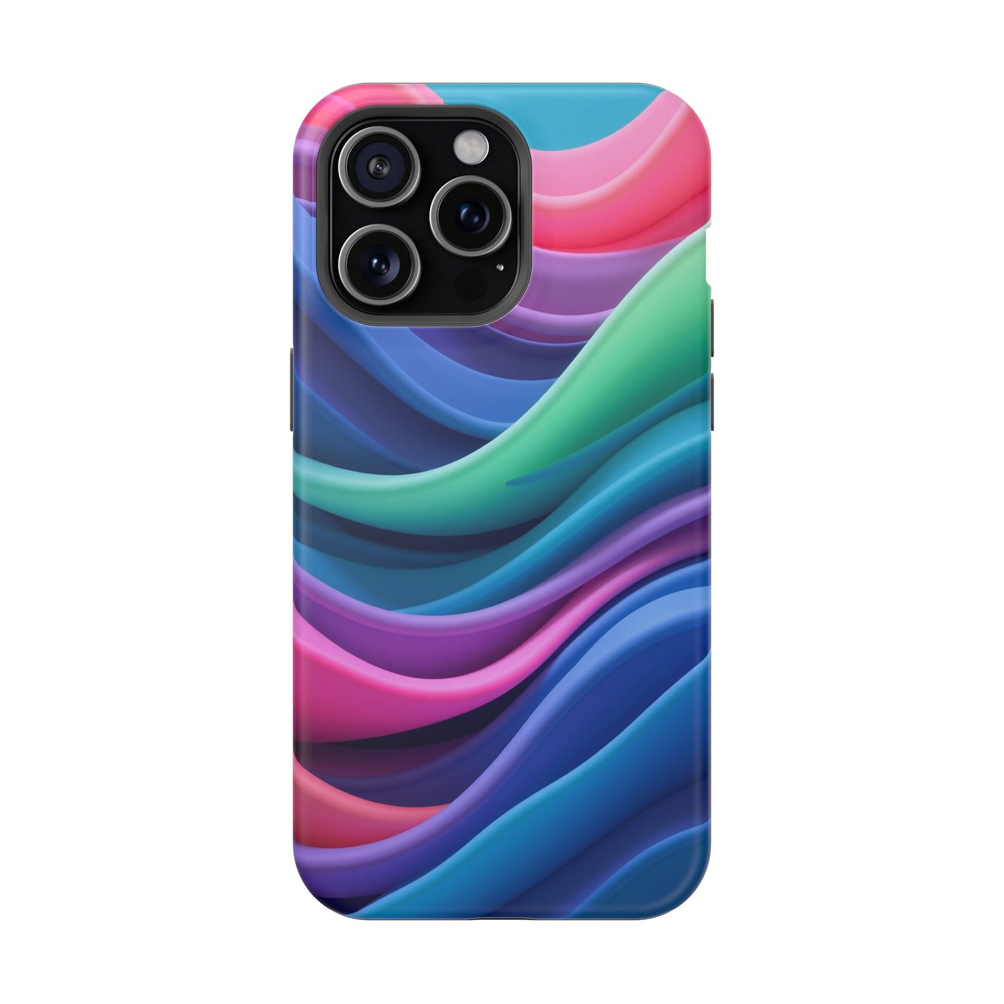 Oceanic Serenity iPhone Case - Abstract Wave Design, Calming Aesthetic Gift Idea