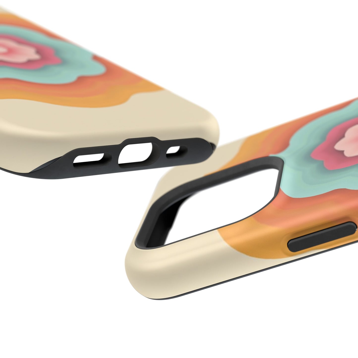 Retro Flower Phone Case - 70s Aesthetic iPhone Case, Vintage Gift Idea, Layered Floral Design