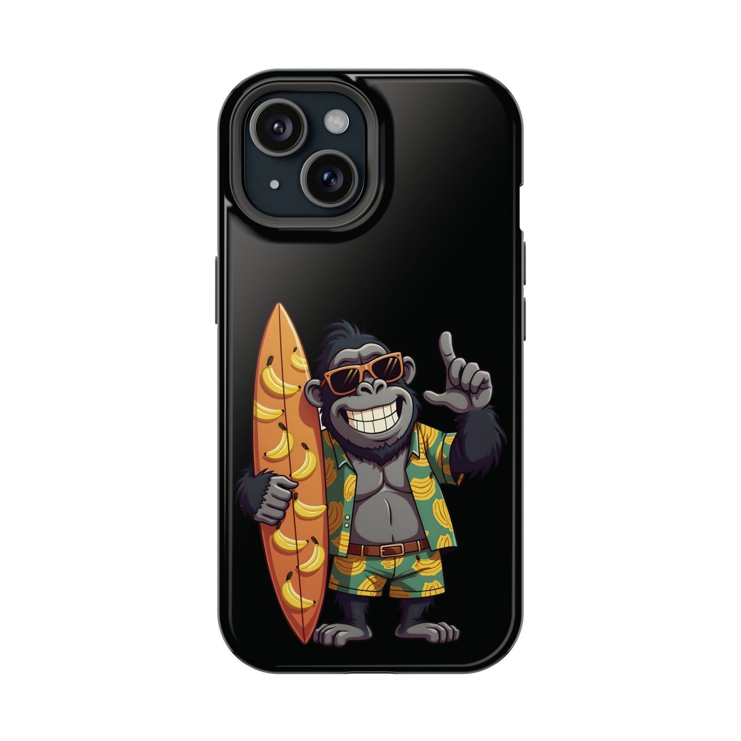 Banana Vibes Surf Gorilla Phone Case β Tropical Chill Meets Jungle Fun