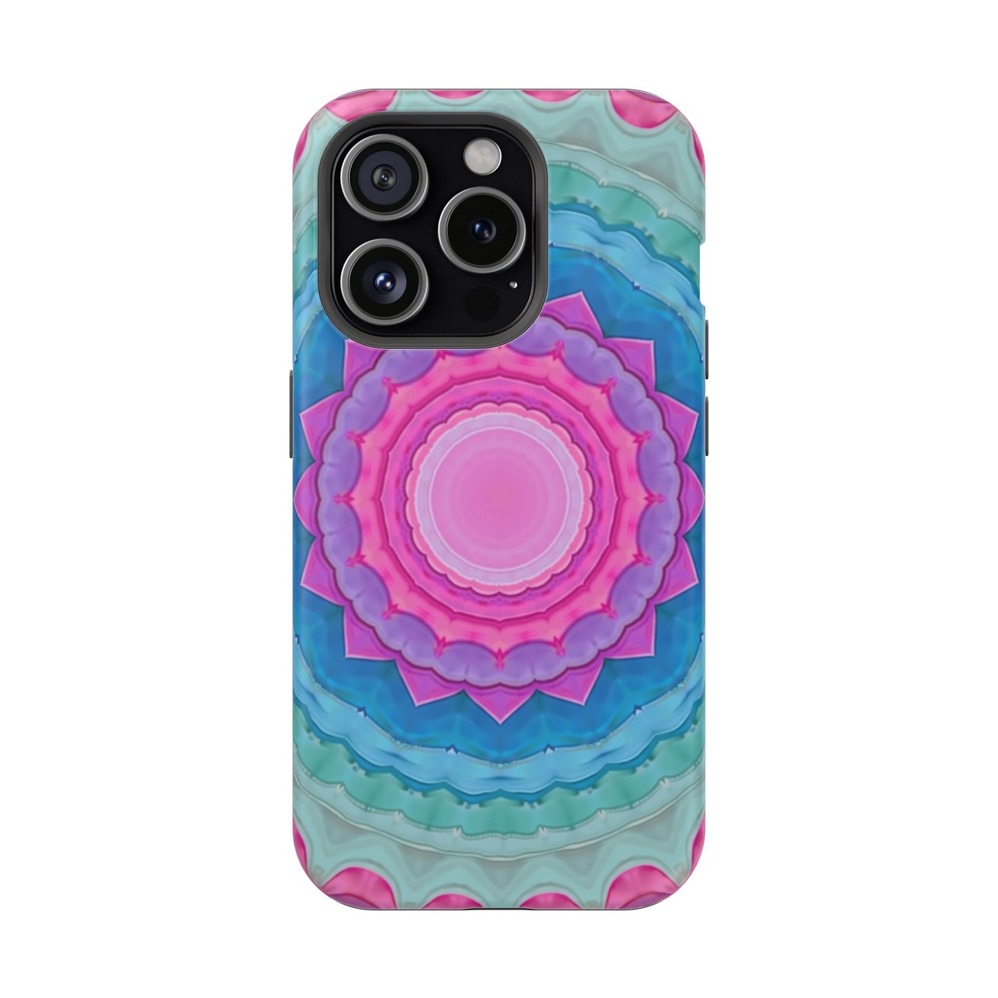 Rippled Radiance iPhone Case - Abstract Pink Floral Design, Aesthetic Gift Idea