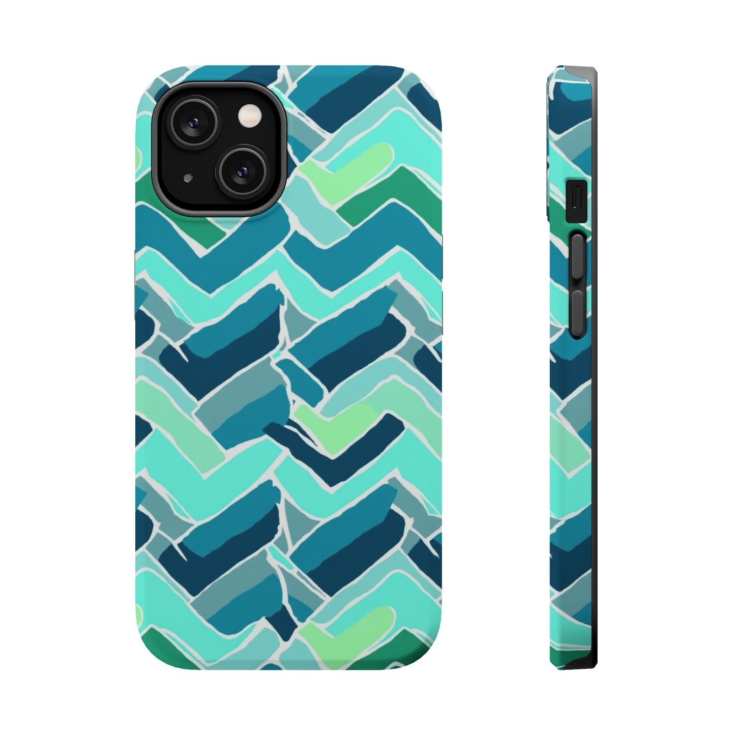 Watercolor Chevron Phone Case β Aesthetic Soft Pastel Phone Cover for iPhone | Unique Artistic Design with Floral Accents