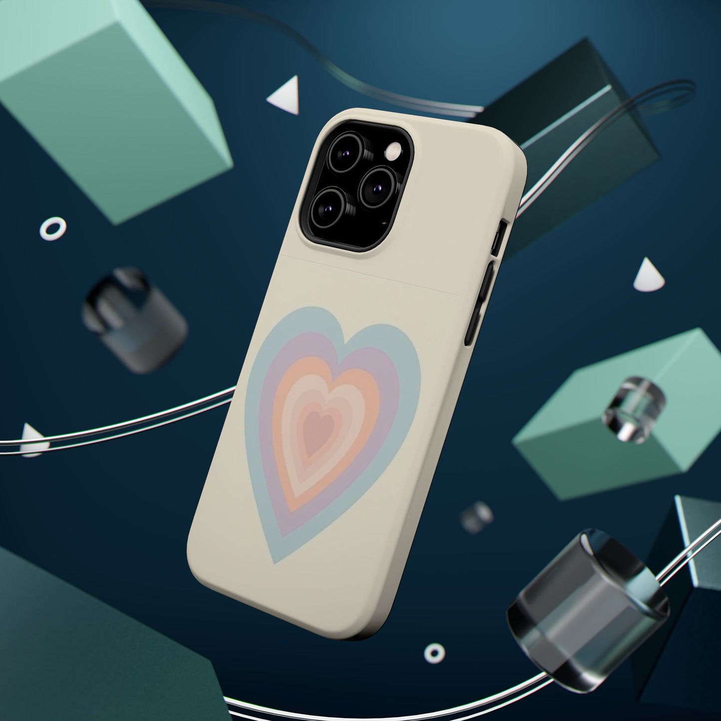 Pastel Heart iPhone Case - Retro Aesthetic Y2K Gift - Cute Phone Accessories