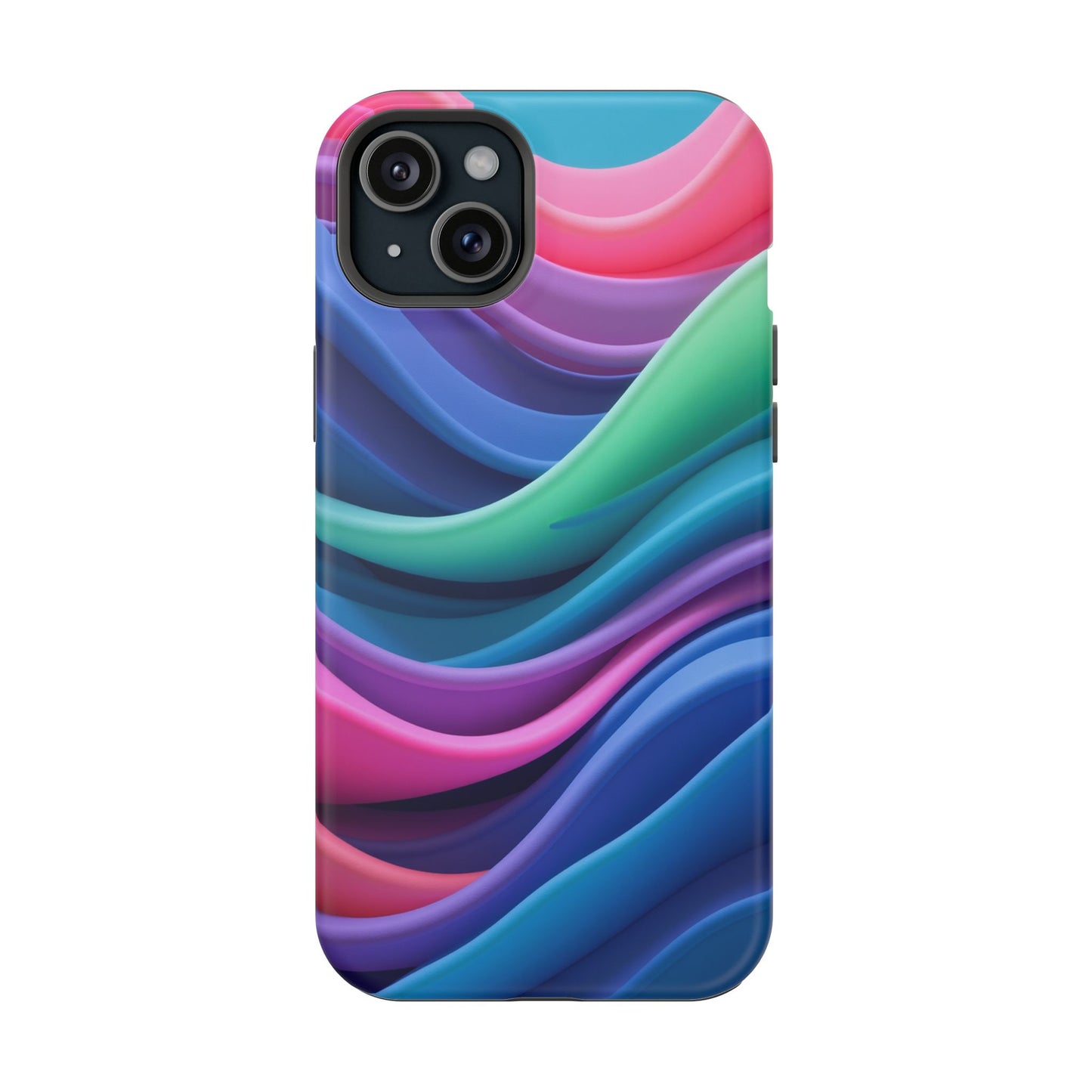 Oceanic Serenity iPhone Case - Abstract Wave Design, Calming Aesthetic Gift Idea