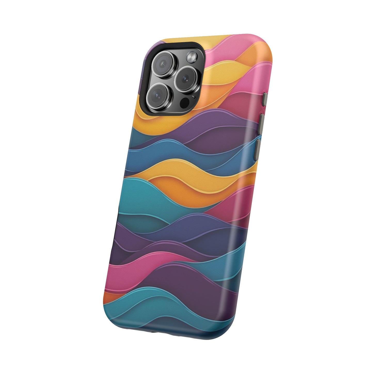 Colorful Wave Phone Case - Aesthetic iPhone Case, Bright Gift Idea, Trendy Summer Accessory