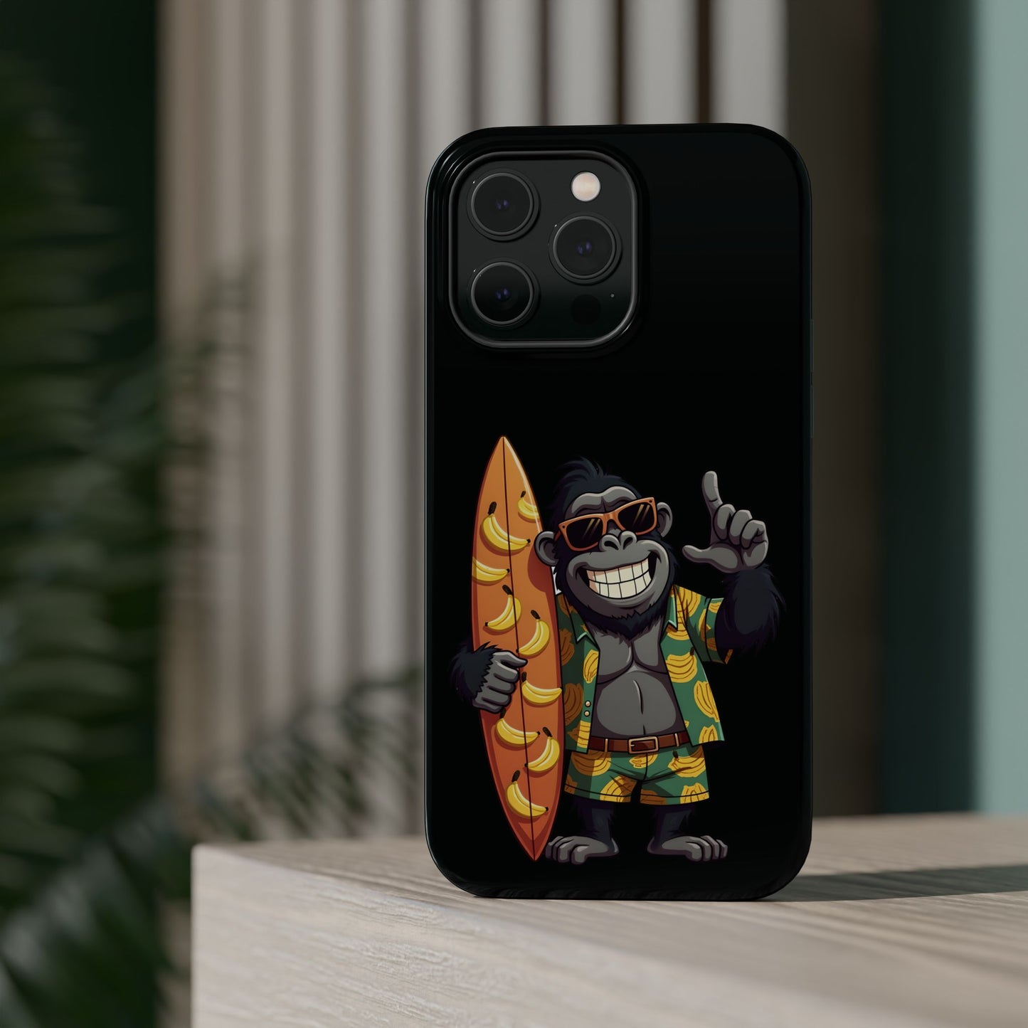 Banana Vibes Surf Gorilla Phone Case β Tropical Chill Meets Jungle Fun