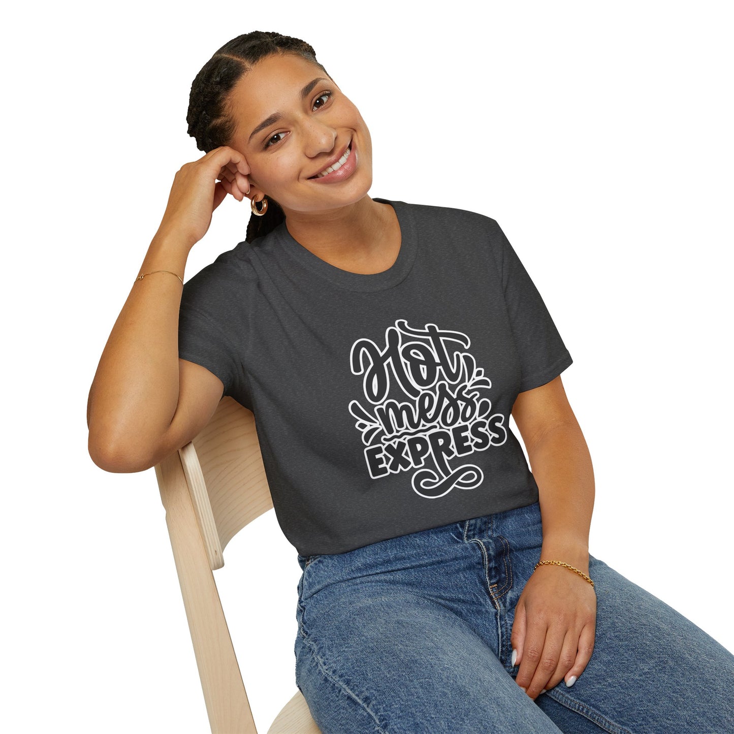 "Hot Mess Express" Funny & Bold T-Shirt β Ironic Confidence Tee for Chaotic, Cool, and Unapologetically You