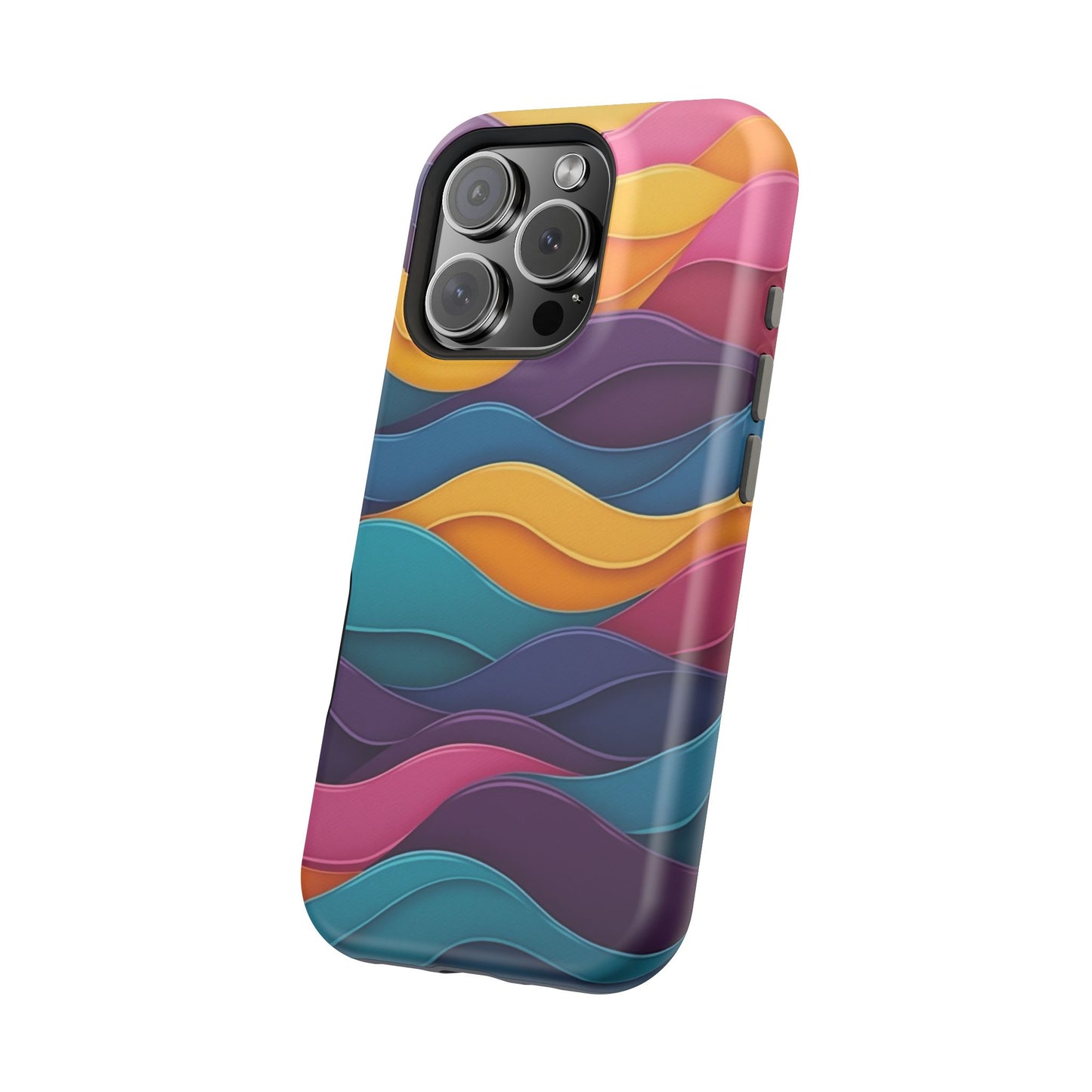 Colorful Wave Phone Case - Aesthetic iPhone Case, Bright Gift Idea, Trendy Summer Accessory