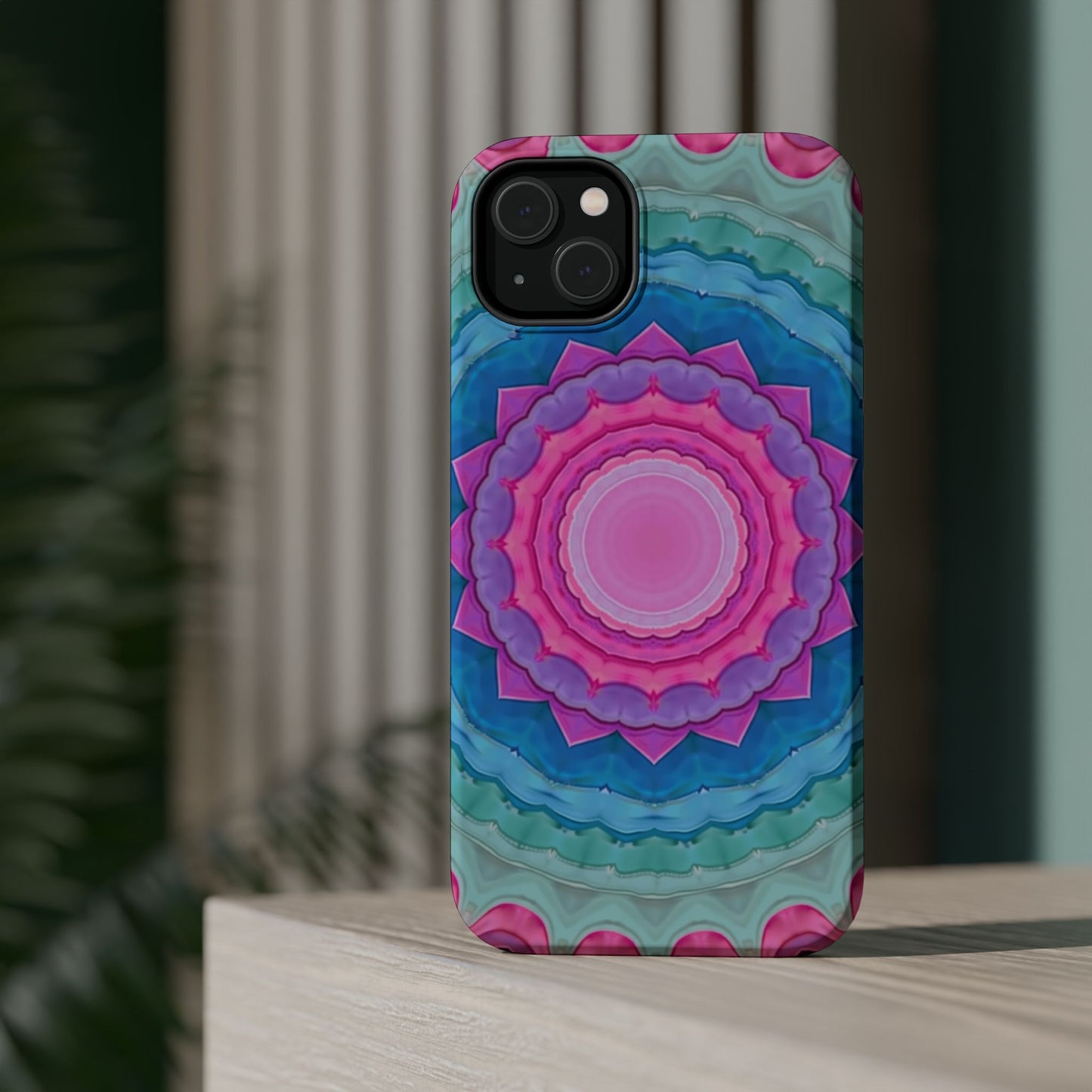 Rippled Radiance iPhone Case - Abstract Pink Floral Design, Aesthetic Gift Idea