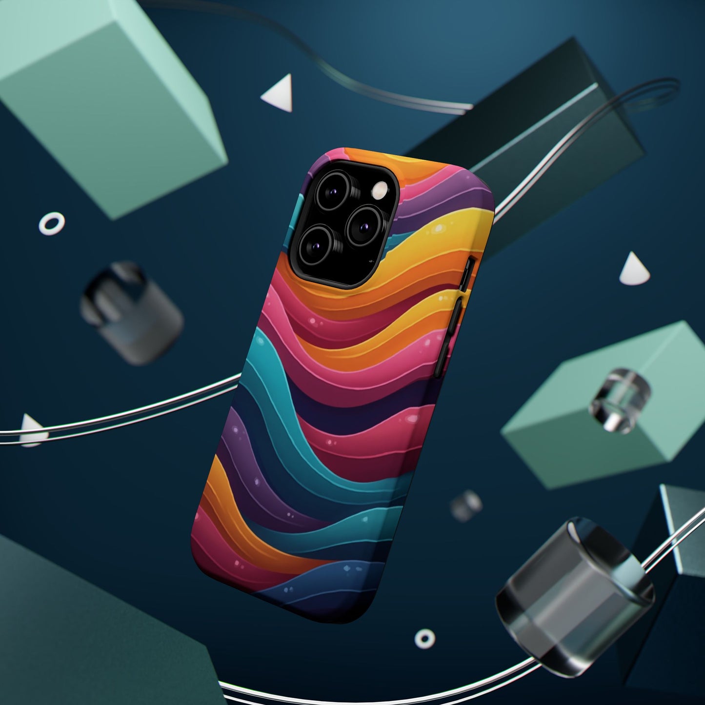 Colorful Wave Phone Case - Aesthetic iPhone Case, Bright Gift Idea, Trendy Summer Accessory