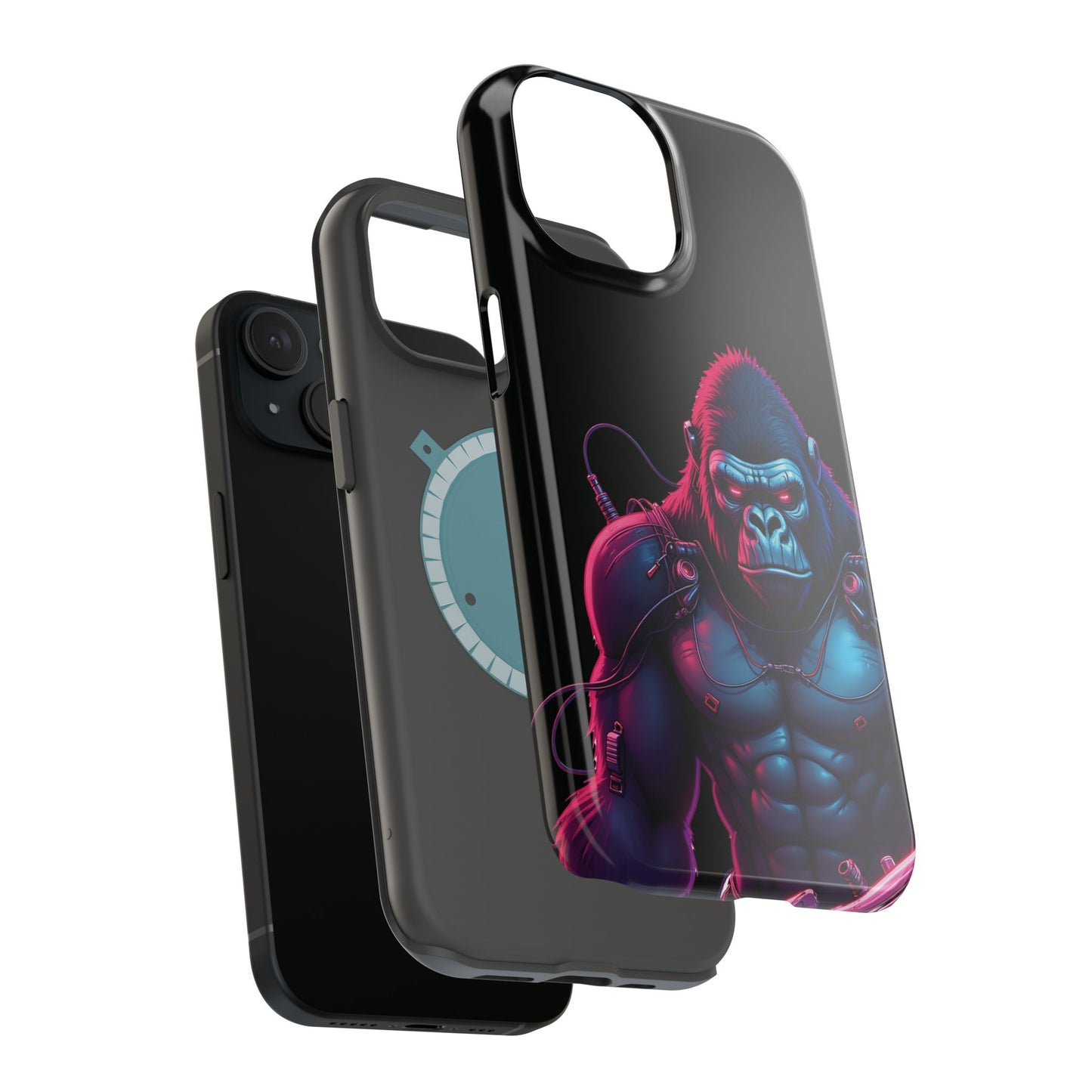 Cyber Primal Phone Case – Neon Power, Gorilla Strength