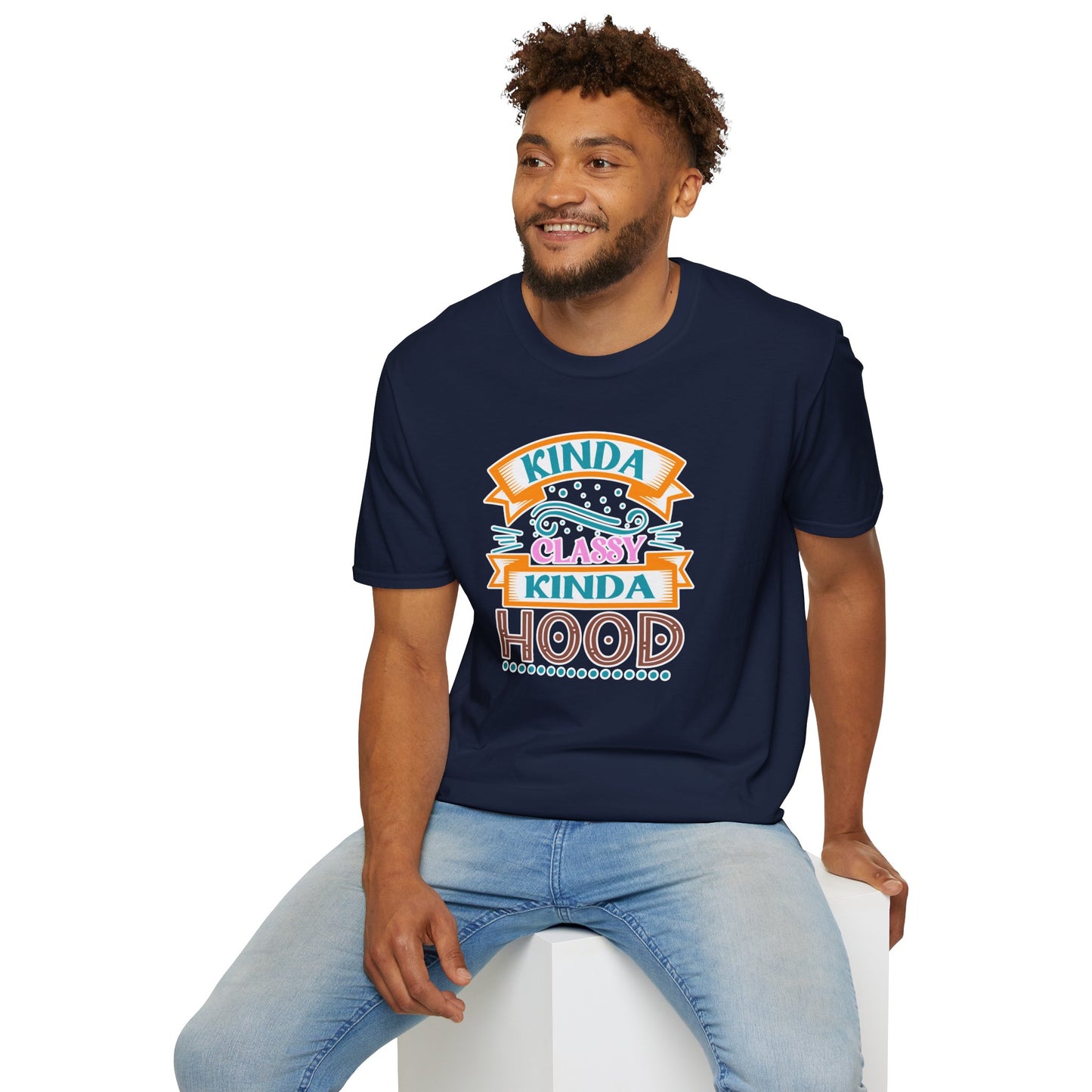 "Kinda Classy, Kinda Hood" Funny Dual-Vibe T-Shirt – Effortlessly Cool Graphic Tee for the Ironic Minimalist & Streetwise Sassy Soul