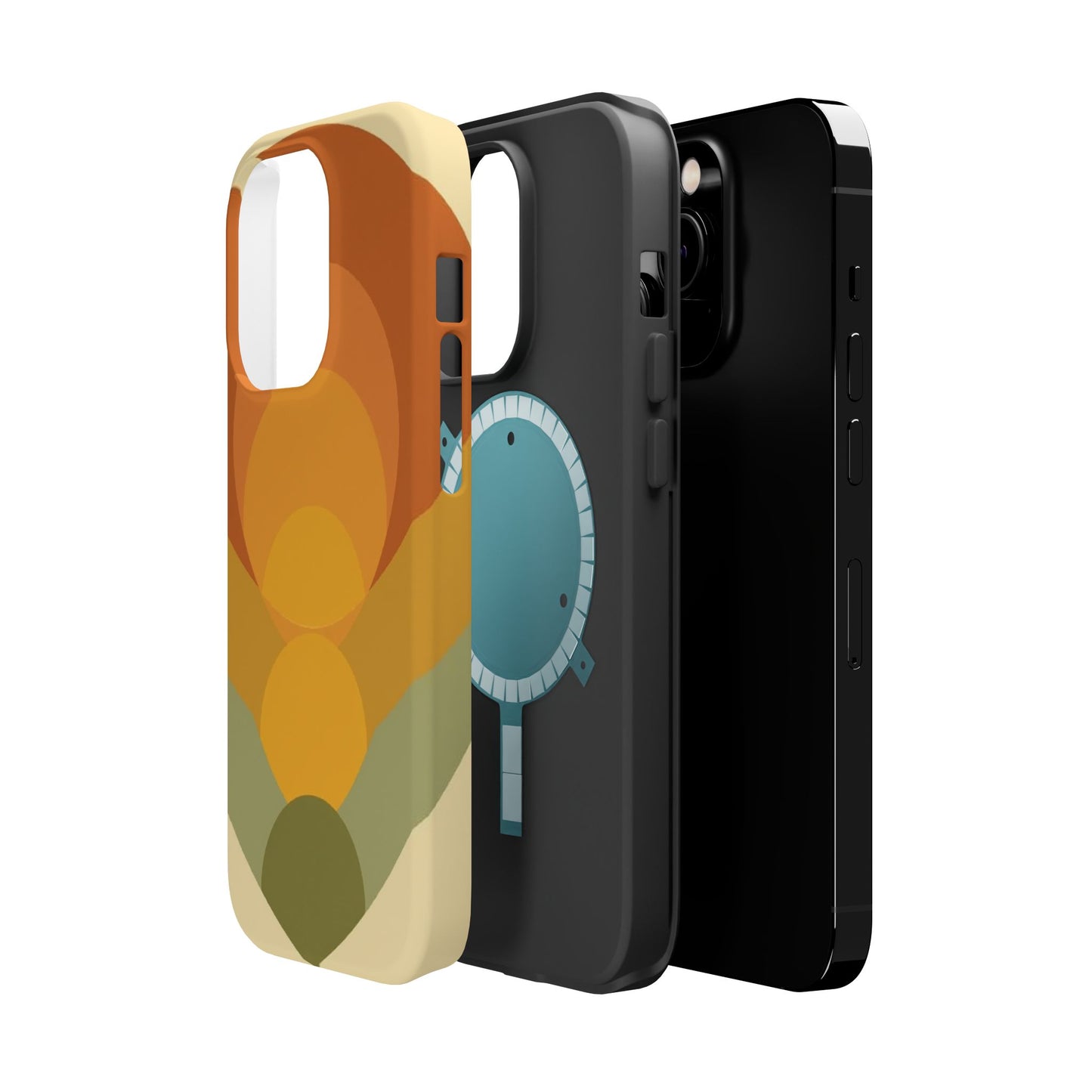 70s Sunburst Phone Case - Vintage Aesthetic iPhone Case, Retro Gift Idea, Brown Orange Design