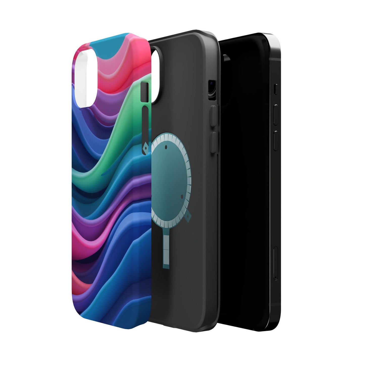 Oceanic Serenity iPhone Case - Abstract Wave Design, Calming Aesthetic Gift Idea