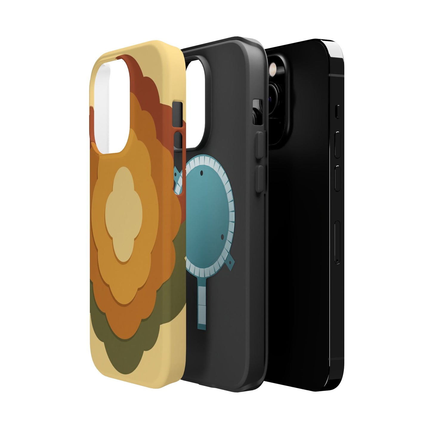 Retro Layered Bloom iPhone Case - 70s Flower Power Design, Vintage Aesthetic Gift Idea