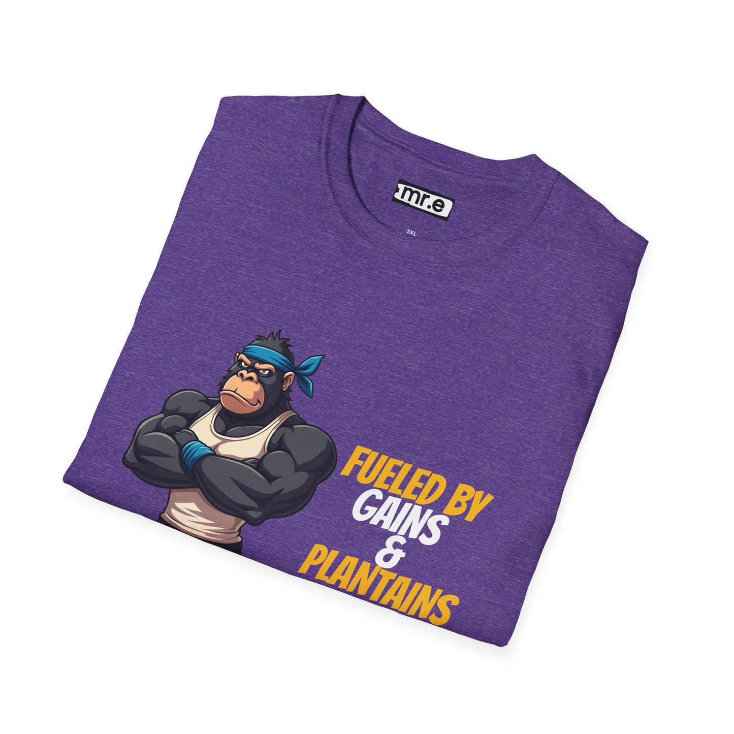 Fueled by Gains & Plantains β Funny Gym Gorilla T-Shirt