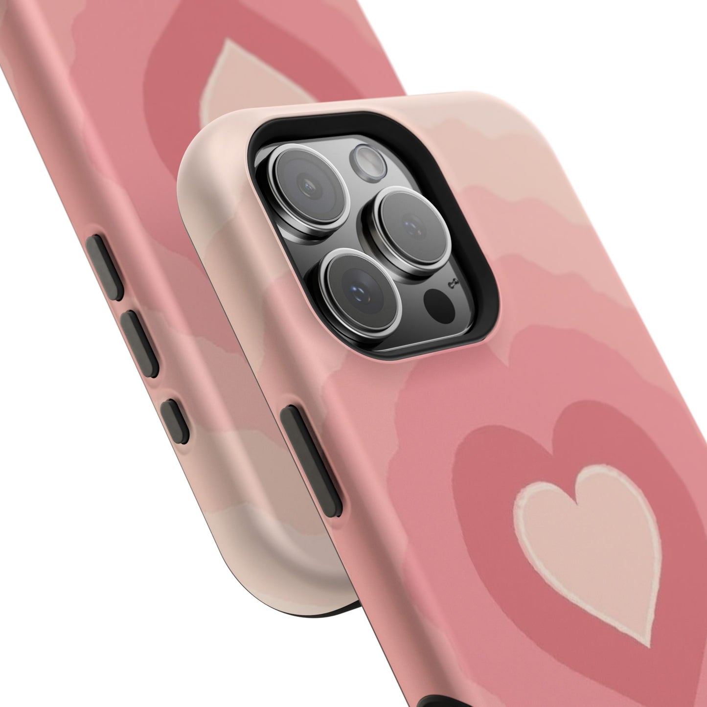 Pink Layered Heart iPhone Case - Cute Aesthetic Y2K Valentine's Gift