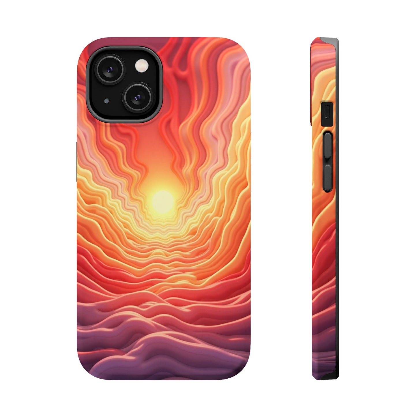 Golden Glow iPhone Case - Sunset Landscape Design, Aesthetic Gift Idea