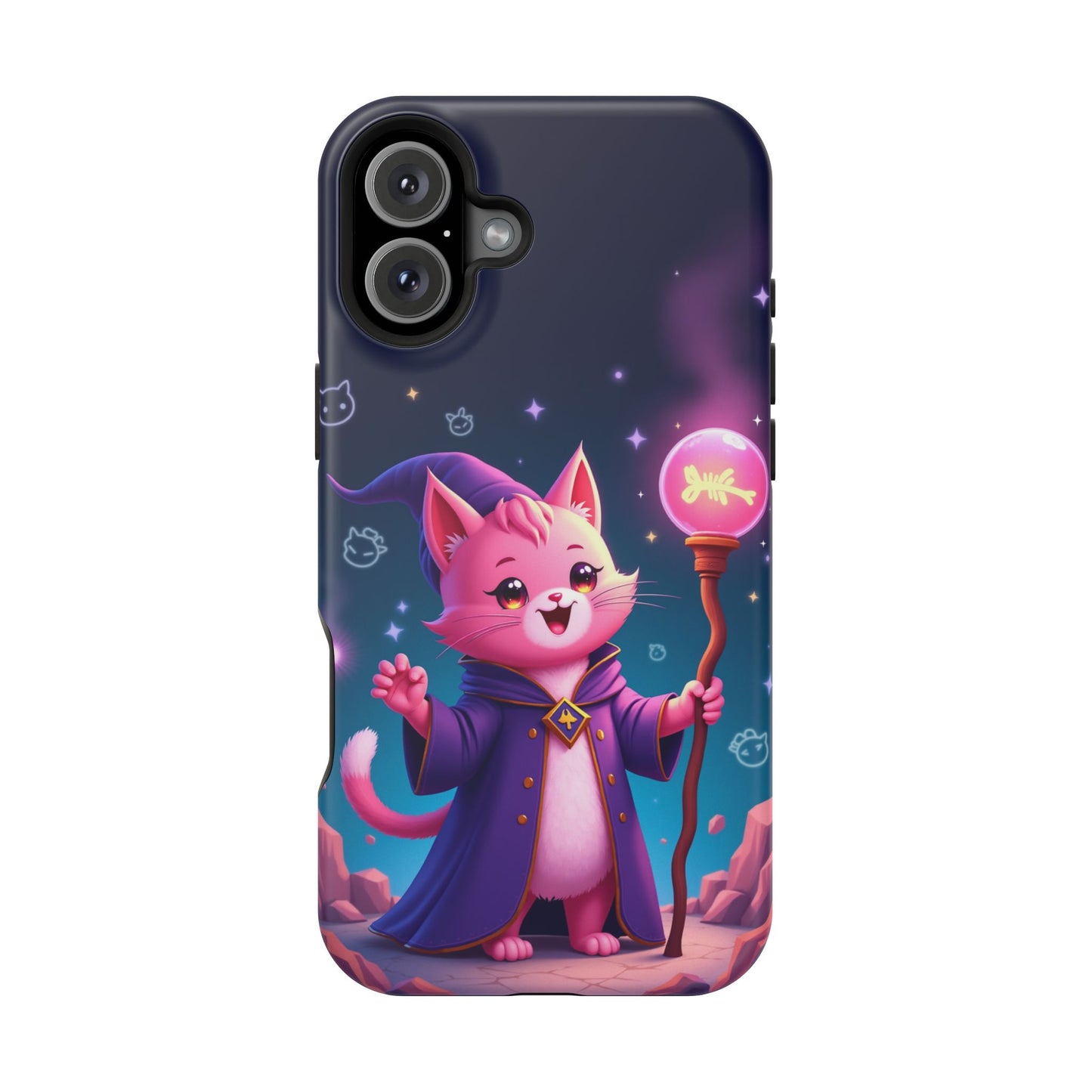 Magical Cat Sorcerer iPhone Case - Cute Fantasy Gift for Cat Lovers