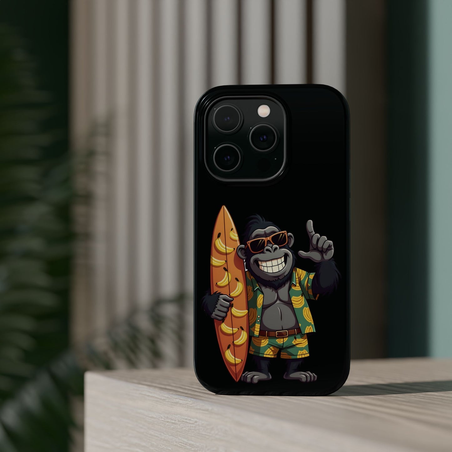 Banana Vibes Surf Gorilla Phone Case β Tropical Chill Meets Jungle Fun