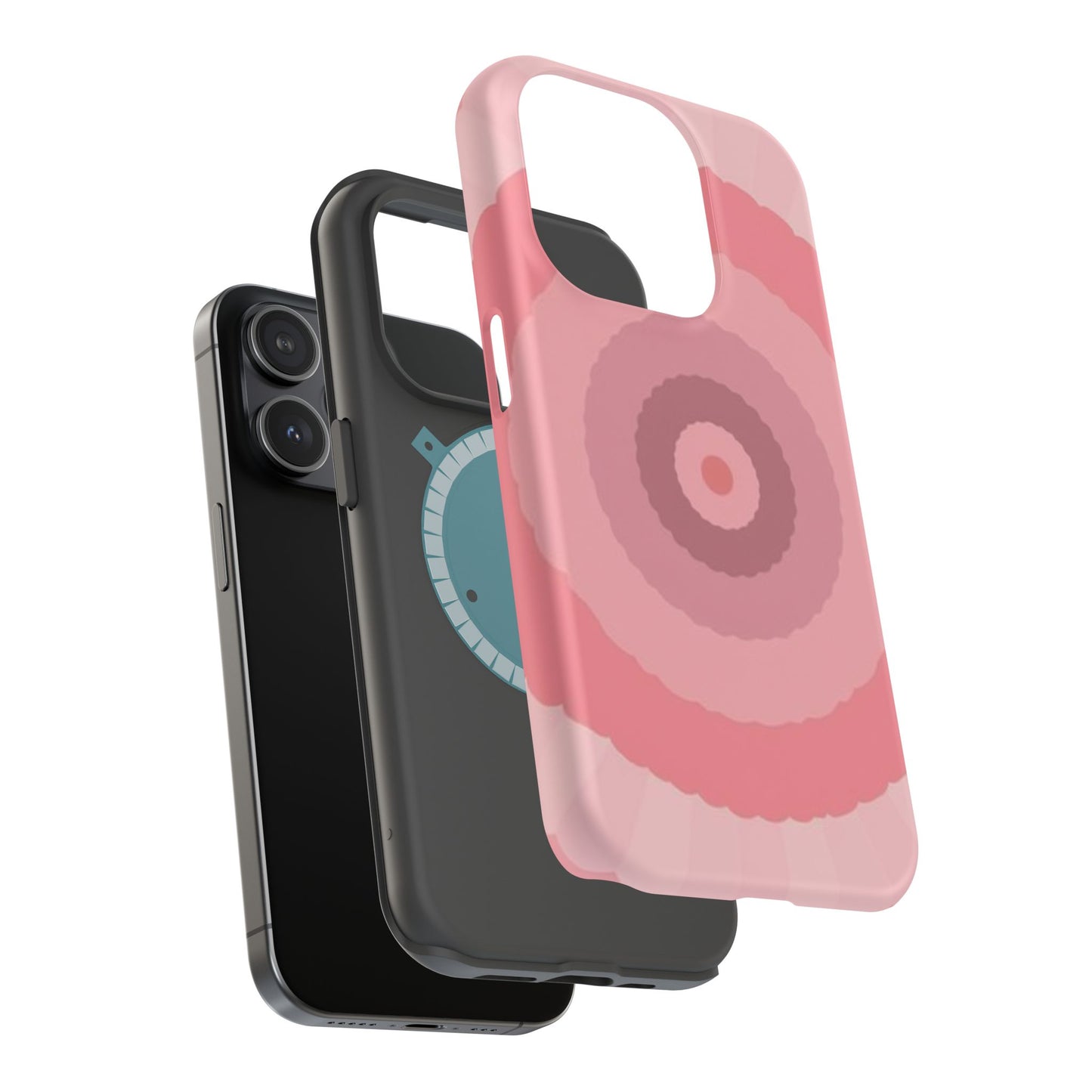 Retro Pink iPhone Case - 70s Aesthetic Wave Design - Cute Y2K Accessory