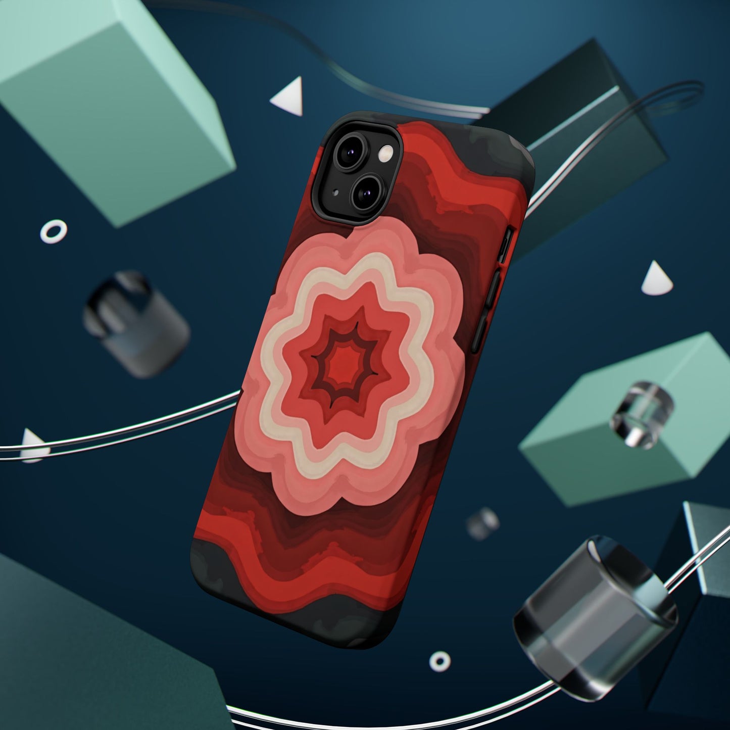 Retro Flower Phone Case - Aesthetic iPhone Case, 70s Inspired Gift, Groovy Pattern Design