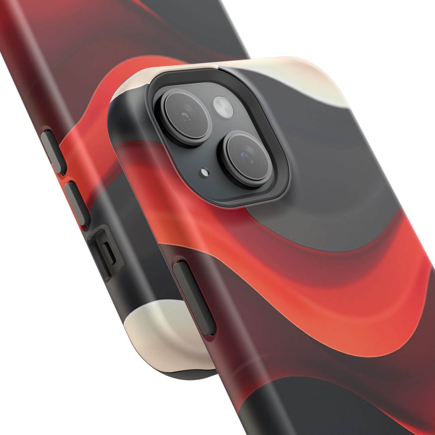 Red Wave Phone Case - Abstract Aesthetic iPhone Case | Modern Art Design | Gifts for Her | Dramatic Crimson Style