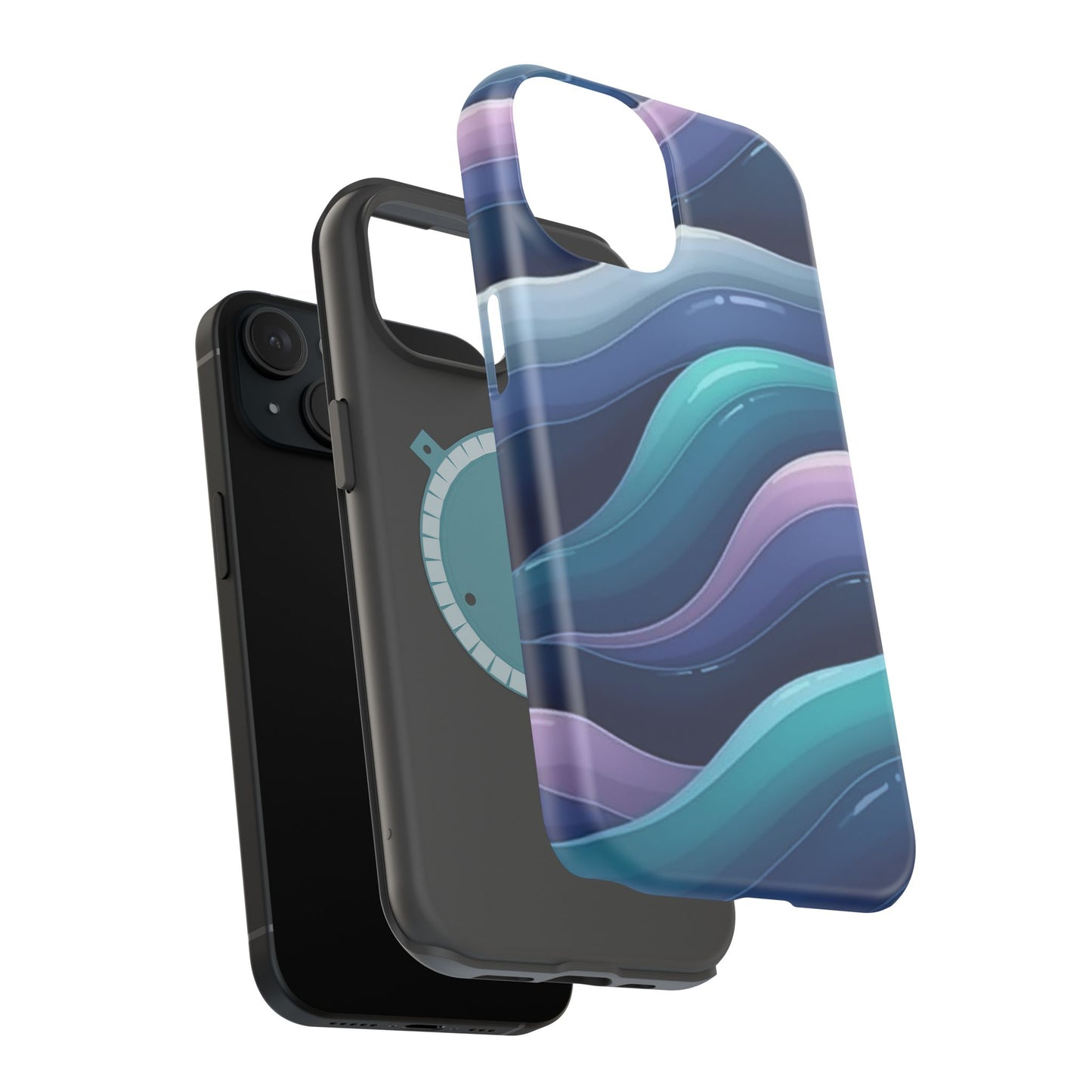 Blue Wave Phone Case - Aesthetic iPhone Case | Dark Moody Gradient Design | Gifts for Her | Unique Art Print