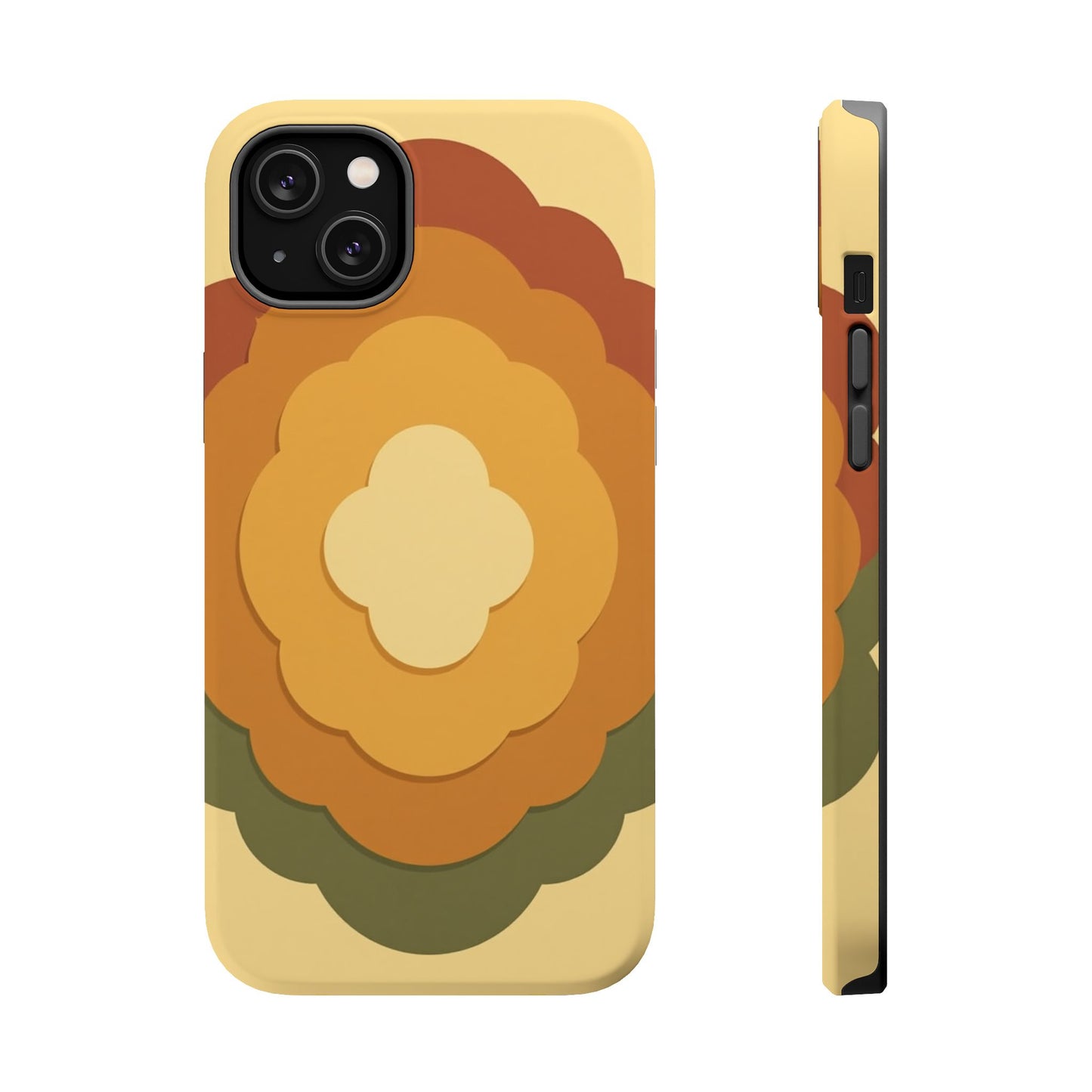 Retro Layered Bloom iPhone Case - 70s Flower Power Design, Vintage Aesthetic Gift Idea