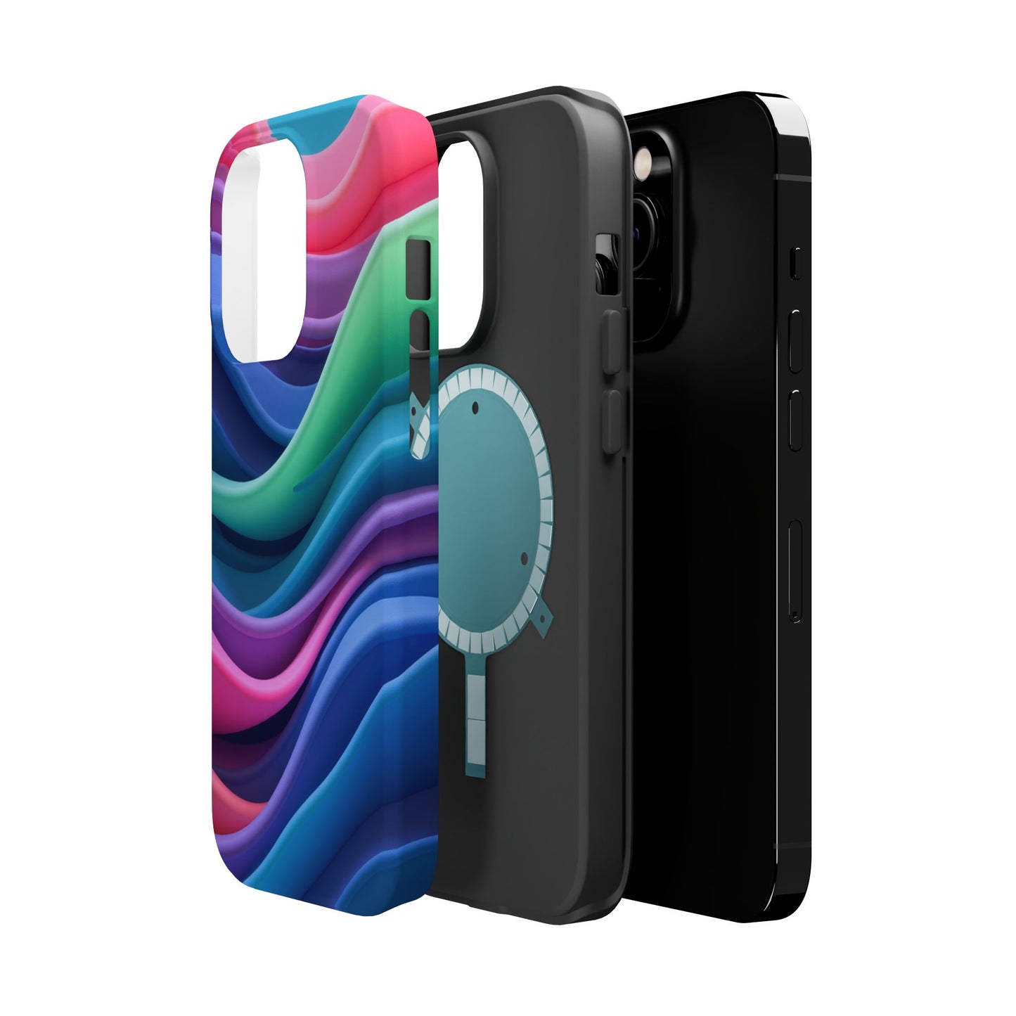 Oceanic Serenity iPhone Case - Abstract Wave Design, Calming Aesthetic Gift Idea
