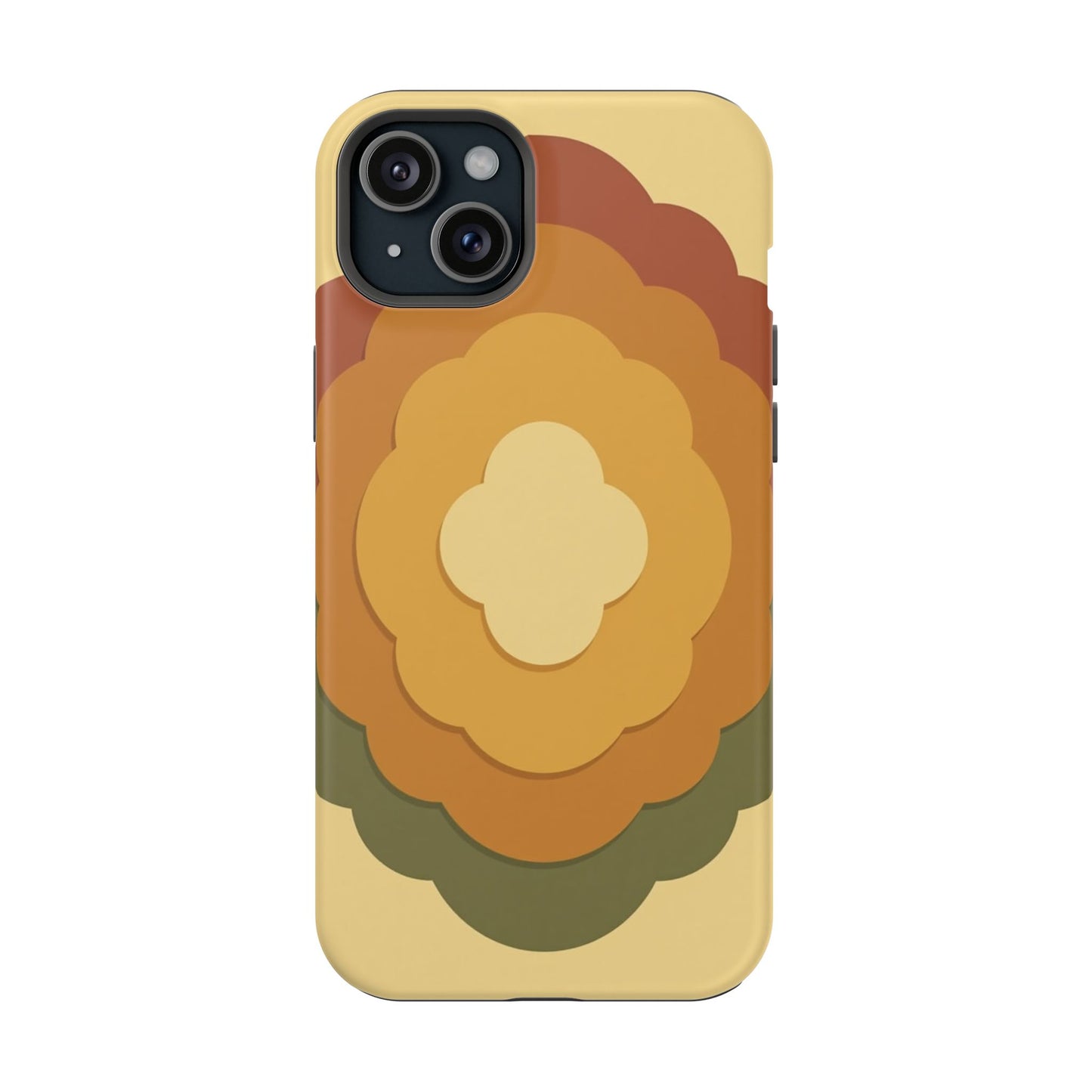 Retro Layered Bloom iPhone Case - 70s Flower Power Design, Vintage Aesthetic Gift Idea