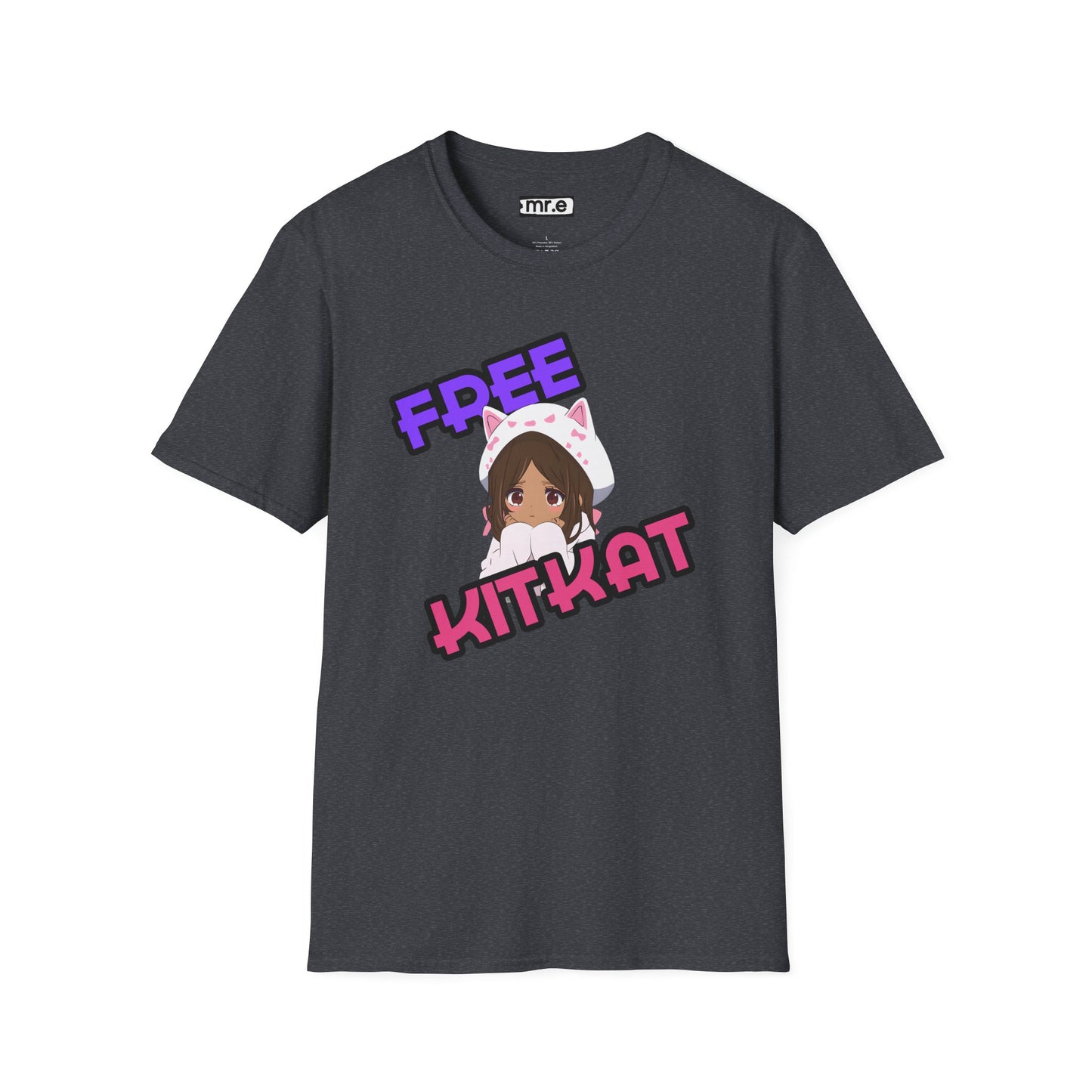 "Free KitKat" Anime Girl T-Shirt β Cute Kawaii Cat Hoodie Design