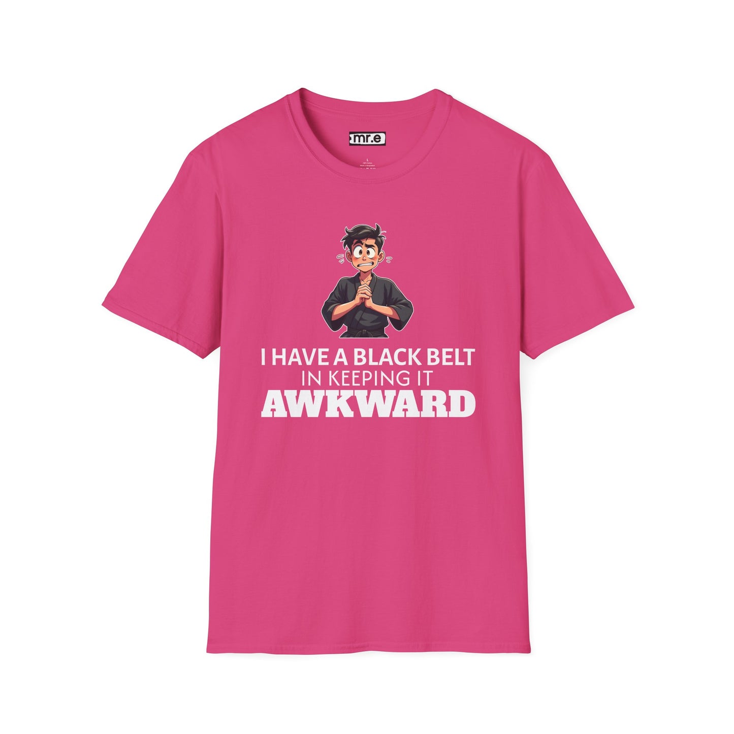 Funny Black Belt in Keeping It Awkward T-Shirt β Sarcastic Karate Kid Cartoon Tee, Ironic Humor Gift for Socially Clumsy & Relatable Souls