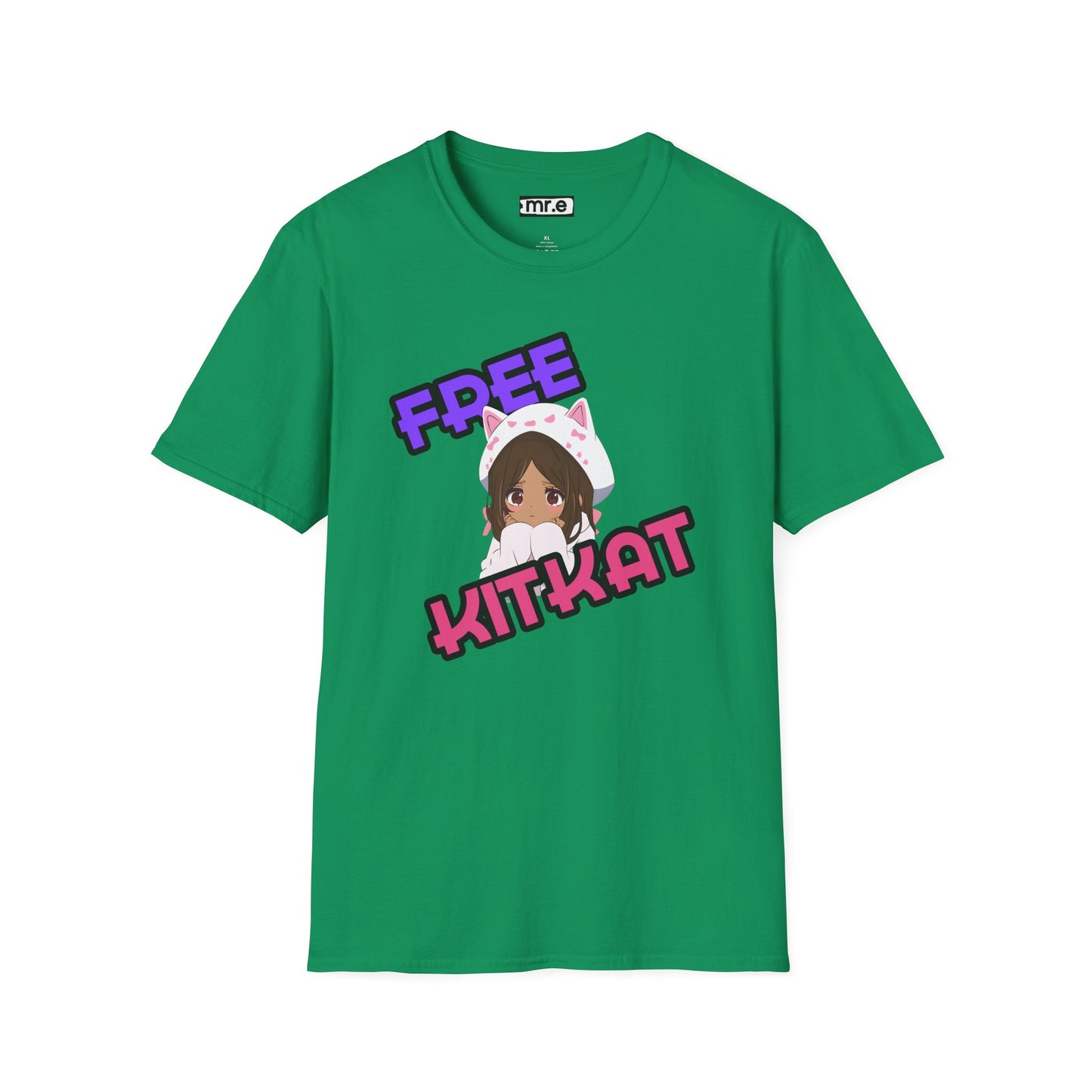 "Free KitKat" Anime Girl T-Shirt β Cute Kawaii Cat Hoodie Design