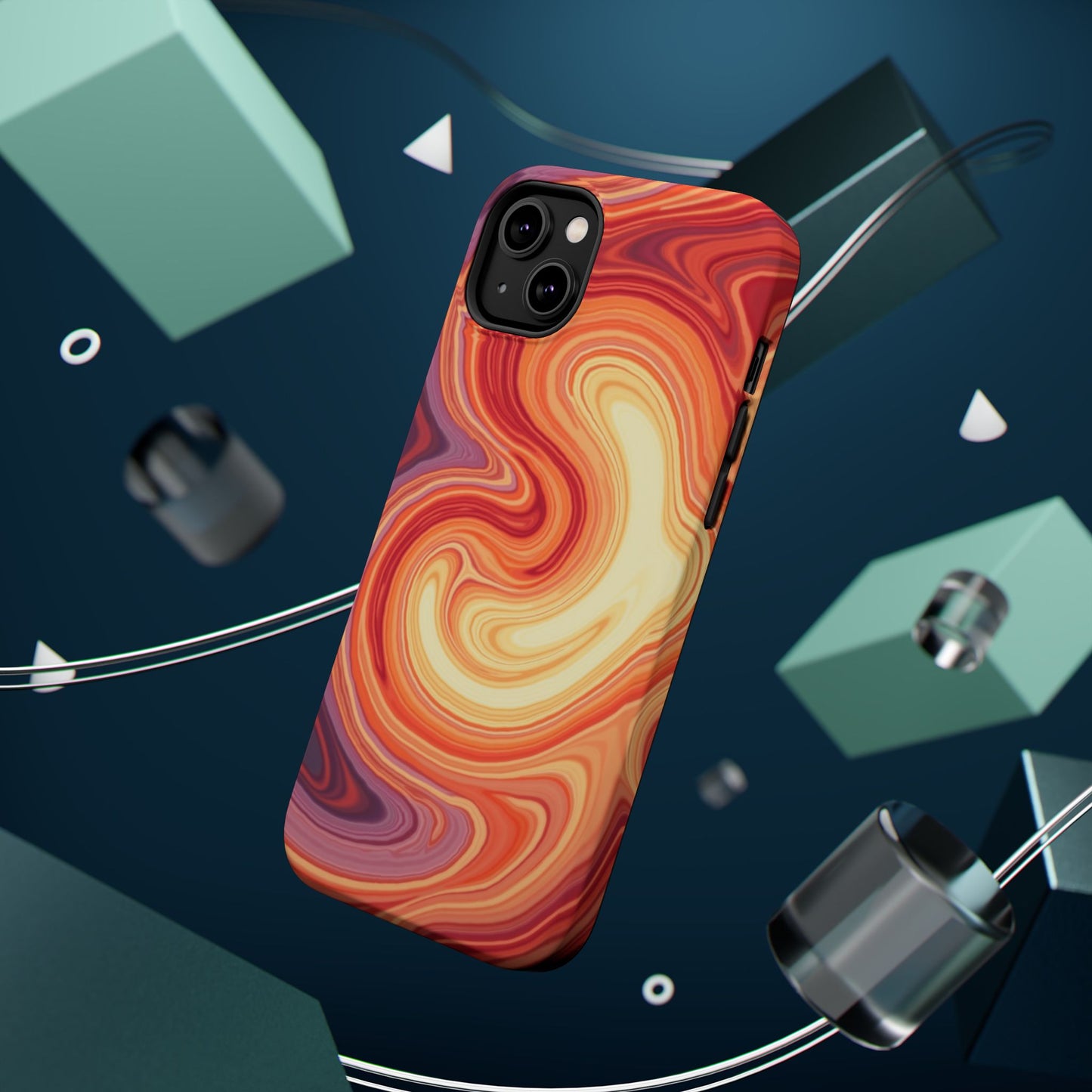 Sunset Phone Case - Orange Aesthetic iPhone Case, Warm Gift Idea, Trendy Swirl Design