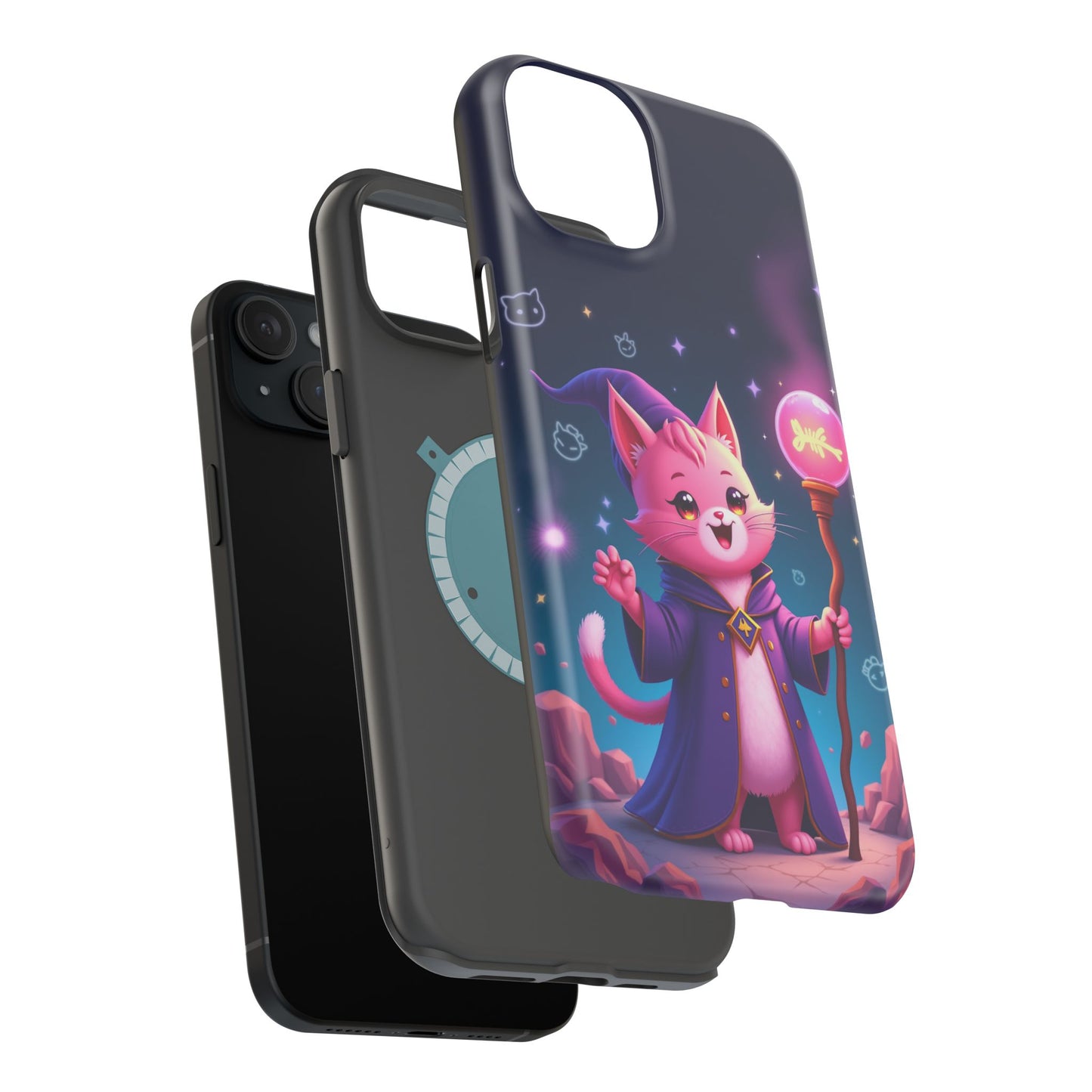 Magical Cat Sorcerer iPhone Case - Cute Fantasy Gift for Cat Lovers