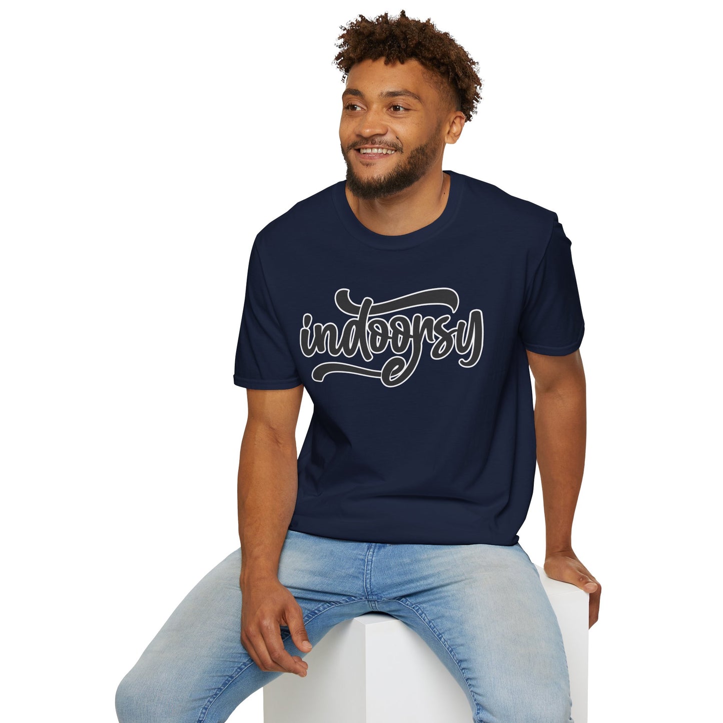 "Indoorsy" Funny Indoor Lifestyle T-Shirt – Quirky & Cozy Graphic Tee for Homebodies, Introverts & Lazy Legends