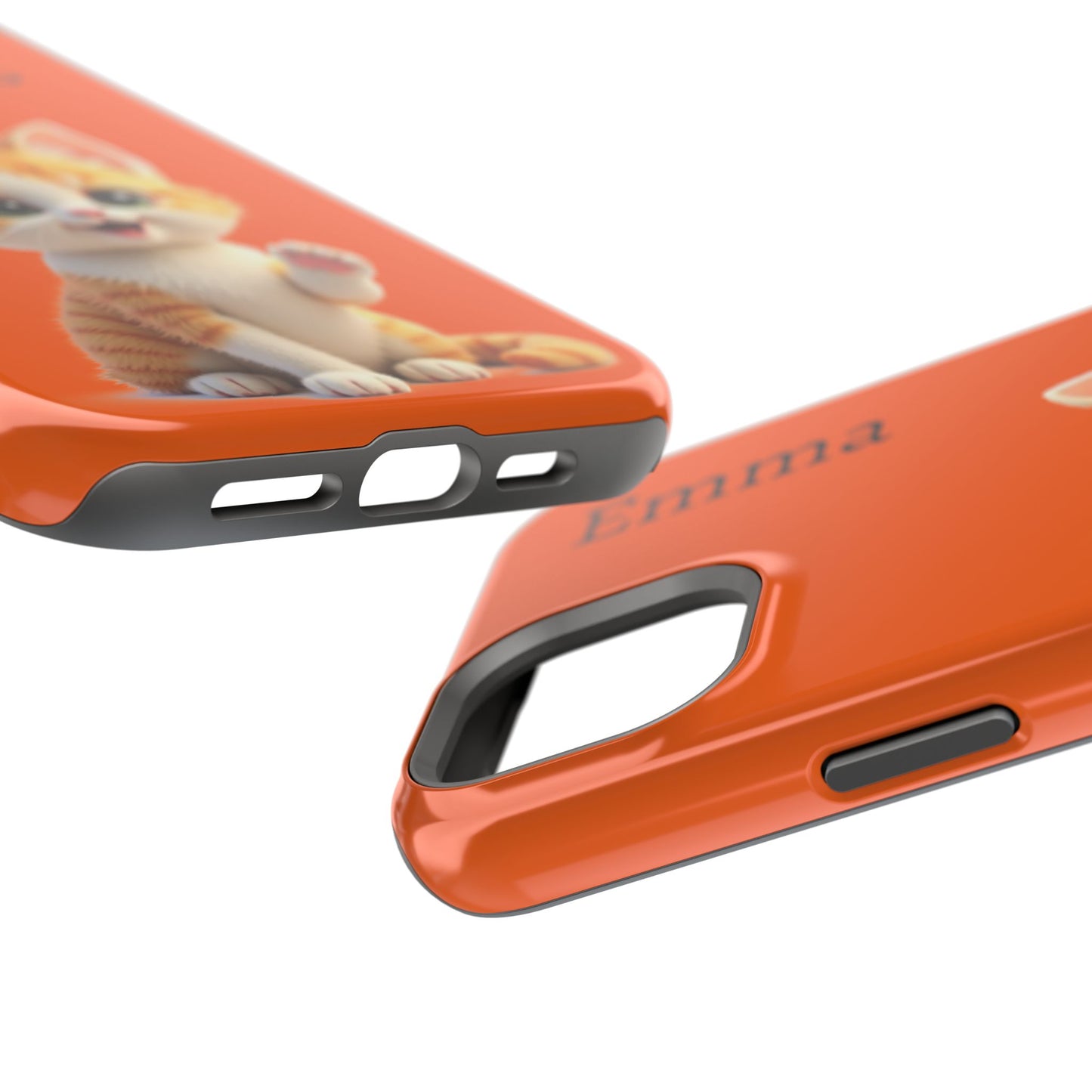 Personalized Orange Tabby Cat Phone Case - Custom Name Gift for Cat Lovers | Kawaii Kitten Cases for Girls & Women