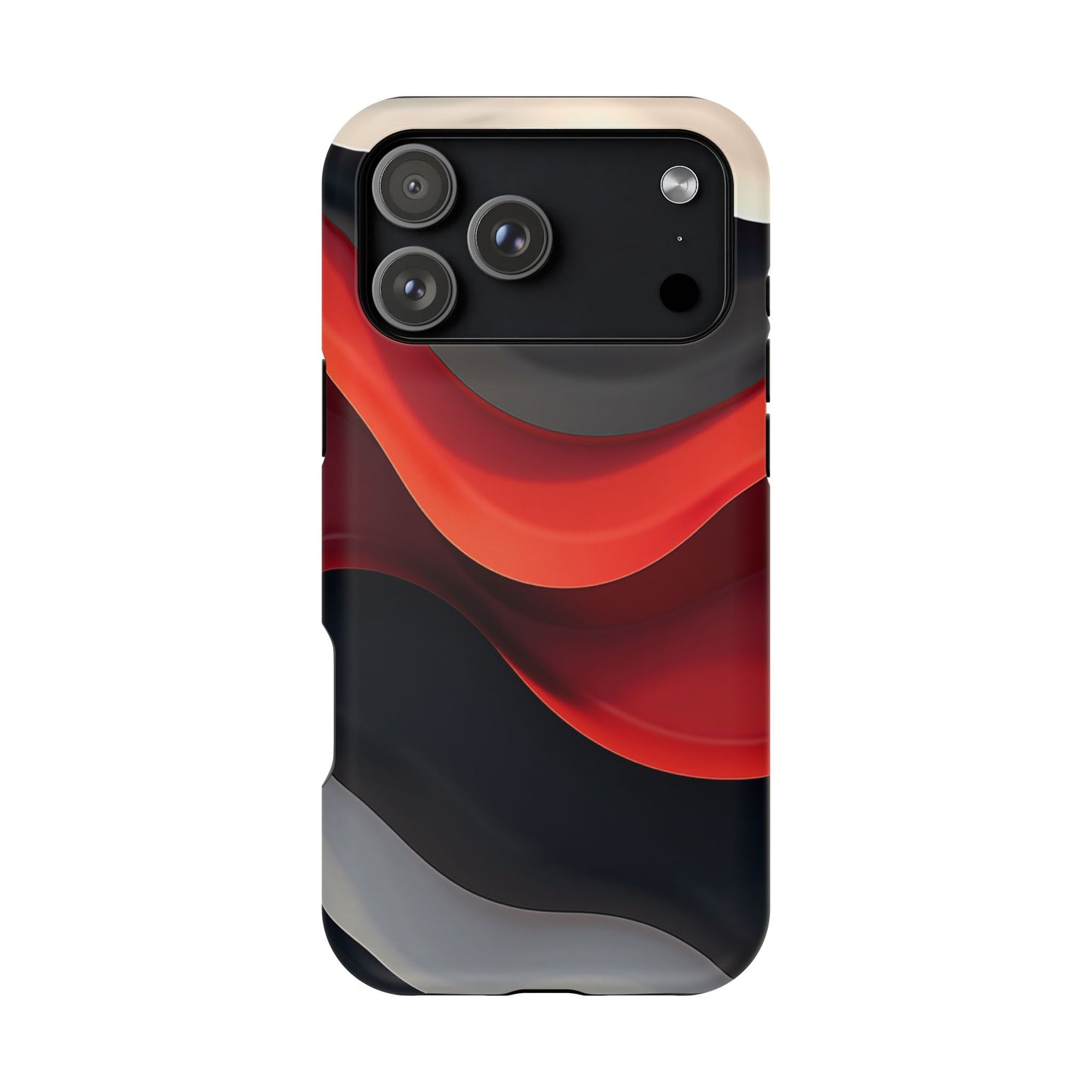 Red Wave Phone Case - Abstract Aesthetic iPhone Case | Modern Art Design | Gifts for Her | Dramatic Crimson Style