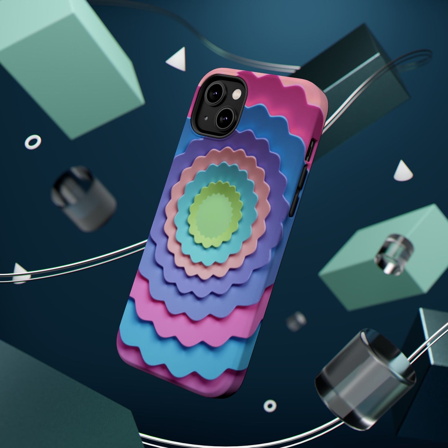 Layered Bloom iPhone Case - Pastel Flower Design, Cute Aesthetic Gift Idea