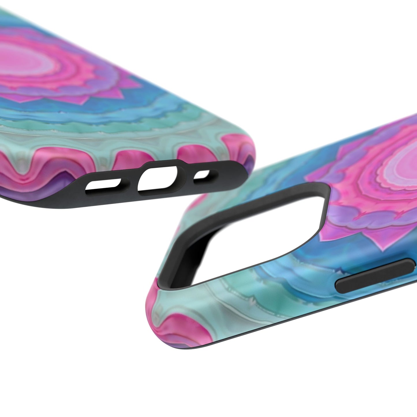 Rippled Radiance iPhone Case - Abstract Pink Floral Design, Aesthetic Gift Idea