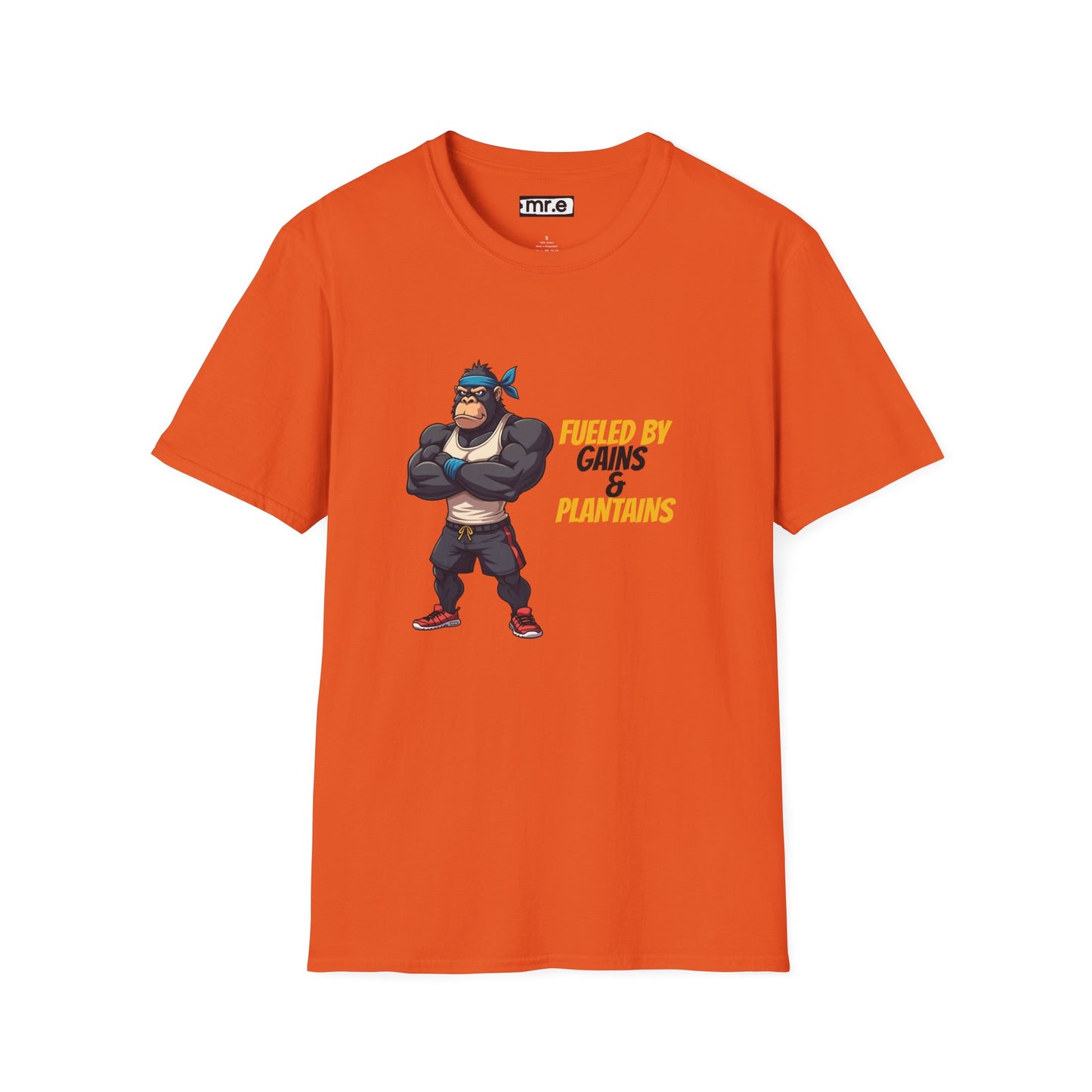 Fueled by Gains & Plantains β Funny Gym Gorilla T-Shirt