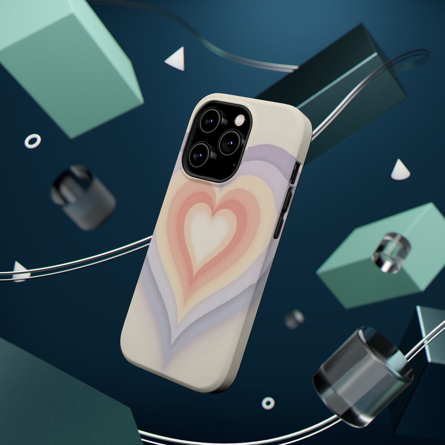 Radiant Heart iPhone Case - Pastel Layered Design - Cute Y2K Aesthetic Gift