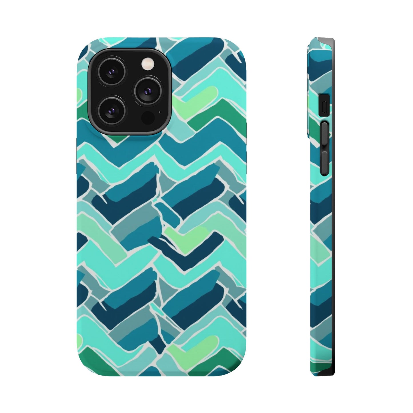 Watercolor Chevron Phone Case β Aesthetic Soft Pastel Phone Cover for iPhone | Unique Artistic Design with Floral Accents
