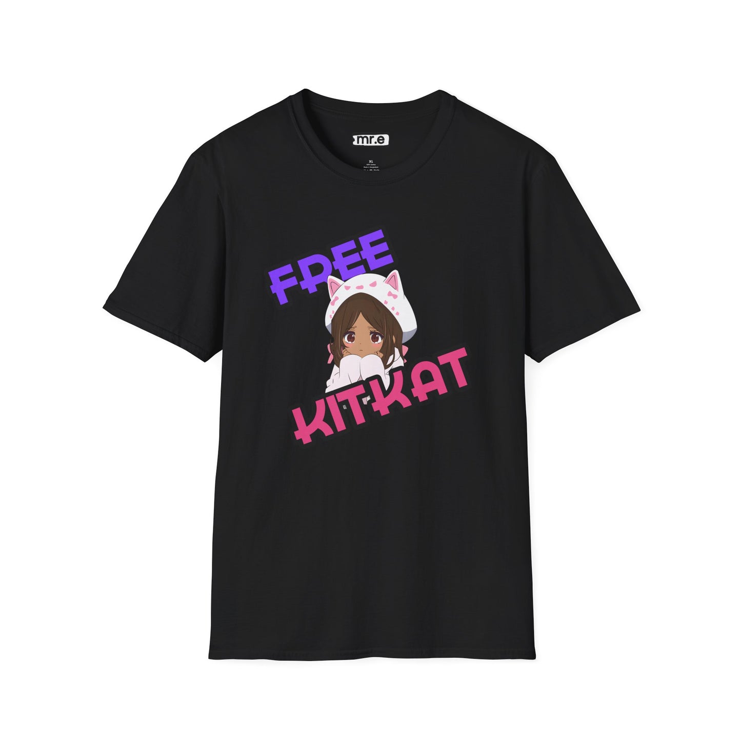 "Free KitKat" Anime Girl T-Shirt β Cute Kawaii Cat Hoodie Design