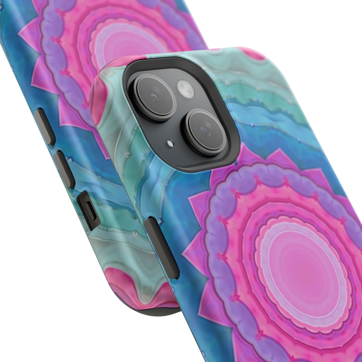 Rippled Radiance iPhone Case - Abstract Pink Floral Design, Aesthetic Gift Idea