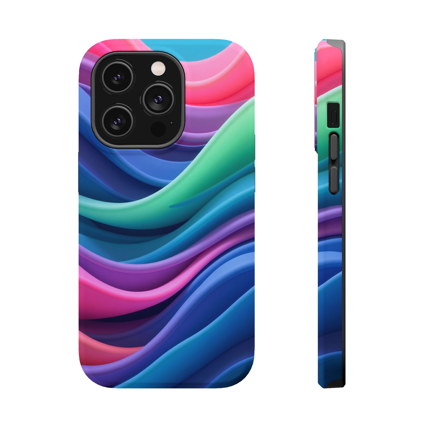 Oceanic Serenity iPhone Case - Abstract Wave Design, Calming Aesthetic Gift Idea