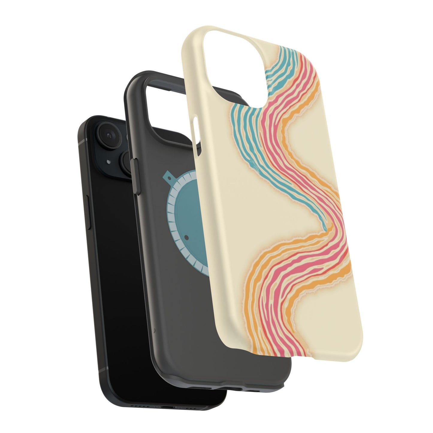 Abstract Flow Phone Case - Pastel Streamline Design