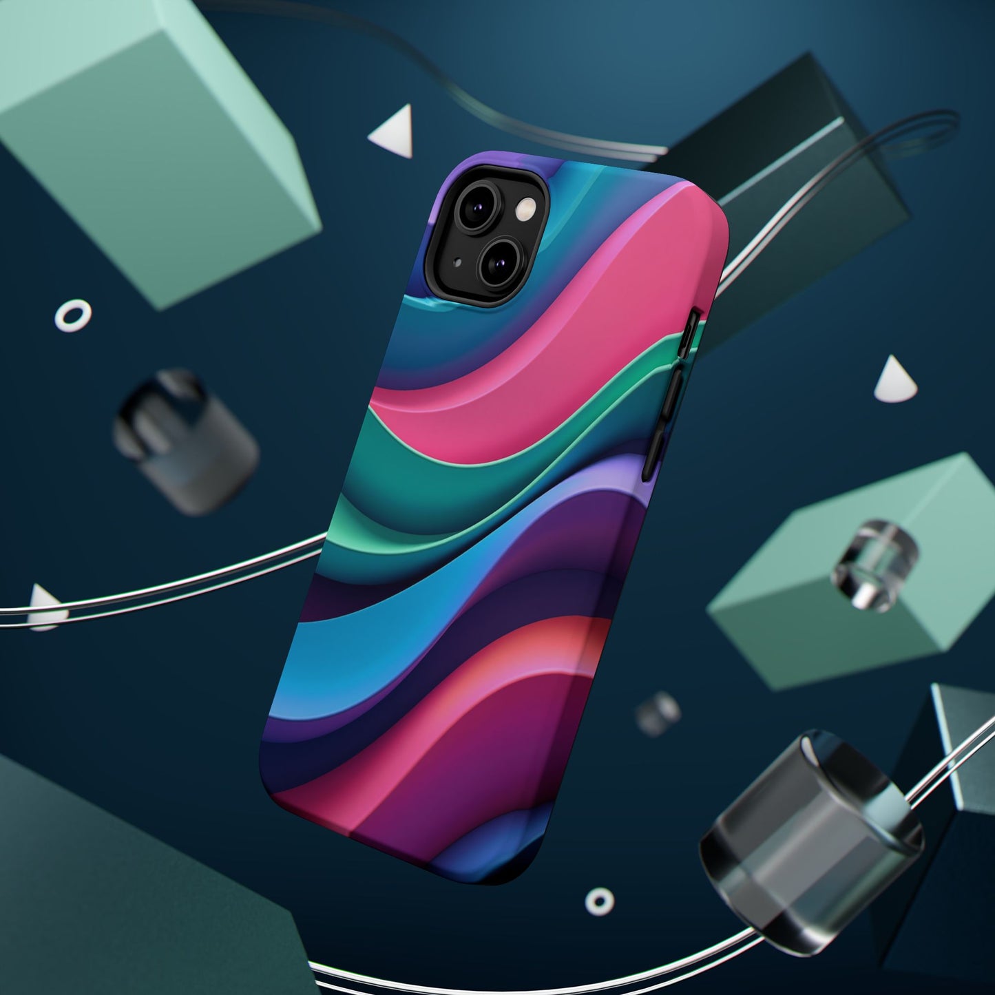 Aesthetic Wave Phone Case - Colorful iPhone Case, Ocean Gift Idea, Trendy Summer Accessory